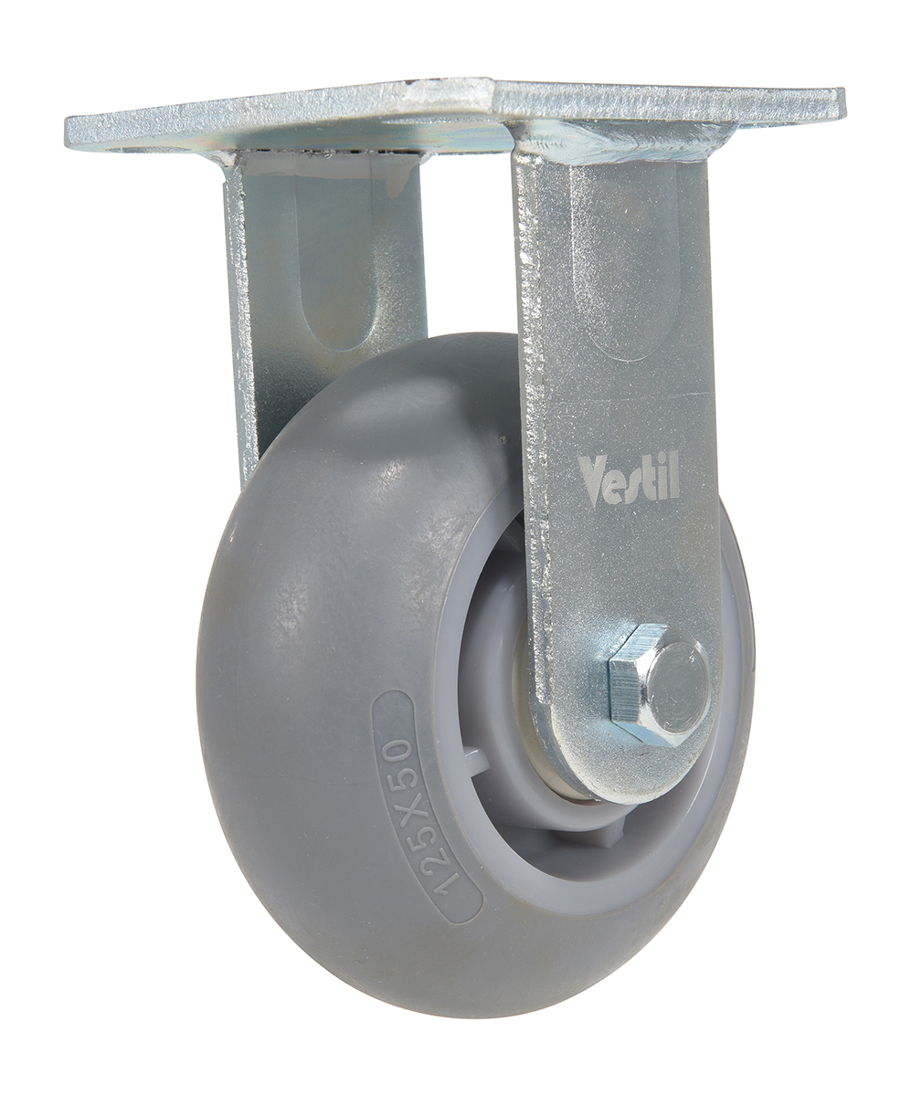 Vestil Thermoplastic Rubber Rigid Caster - 5 In. Diameter x 2 In. Width 551 lb Light - Gray