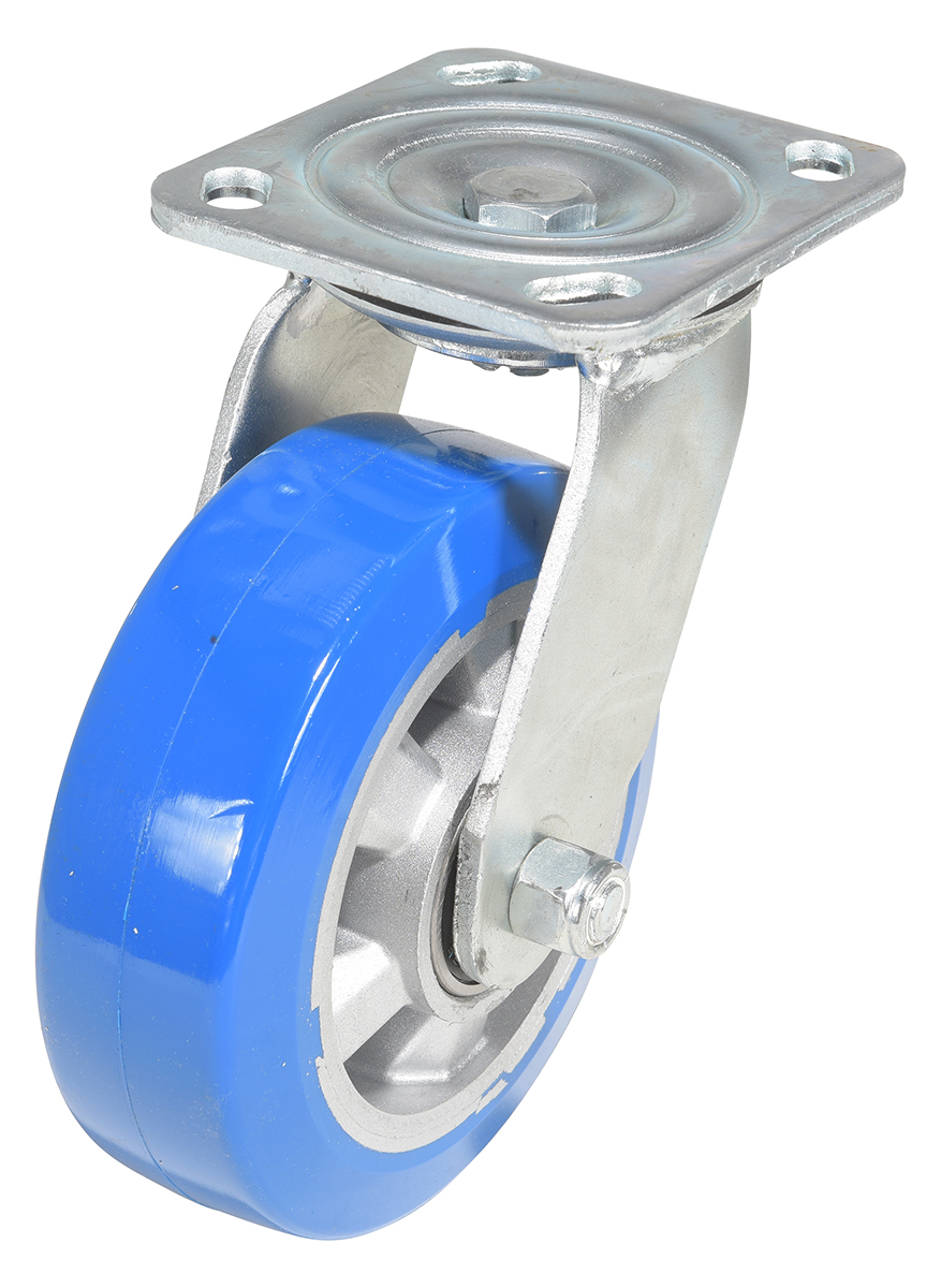Vestil Polyurethane Precision Ball Bearing Swivel Caster - 6 In. Diameter x 2 In. Width 661 lb - Blue/Gray