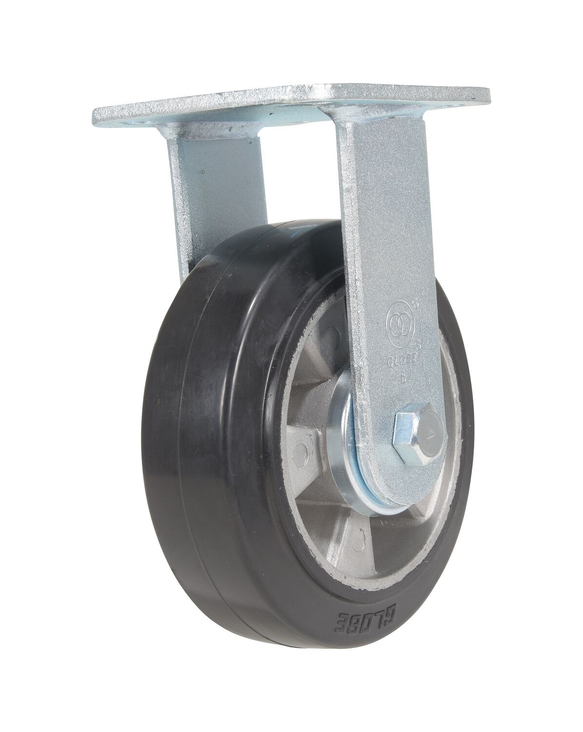 Vestil Rubber Rigid Caster - 6 In. Diameter x 2 In. Width 771 lb - Black/Gray