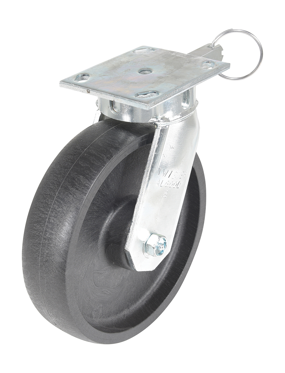 Vestil Heavy Duty Glass Filled Nylon Swivel With - 4-Position Lock Caster 6 In. Diameter x 2 In. Width 2000 lb - Black