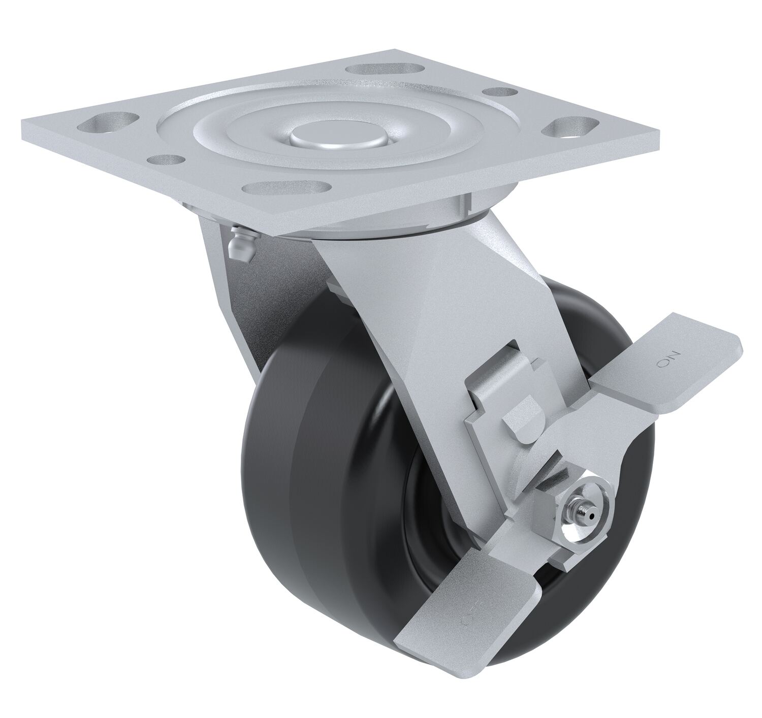 Vestil Phenolic Swivel With Brake Caster - 4 In. Diameter x 2 In. Width 800 lb - Black