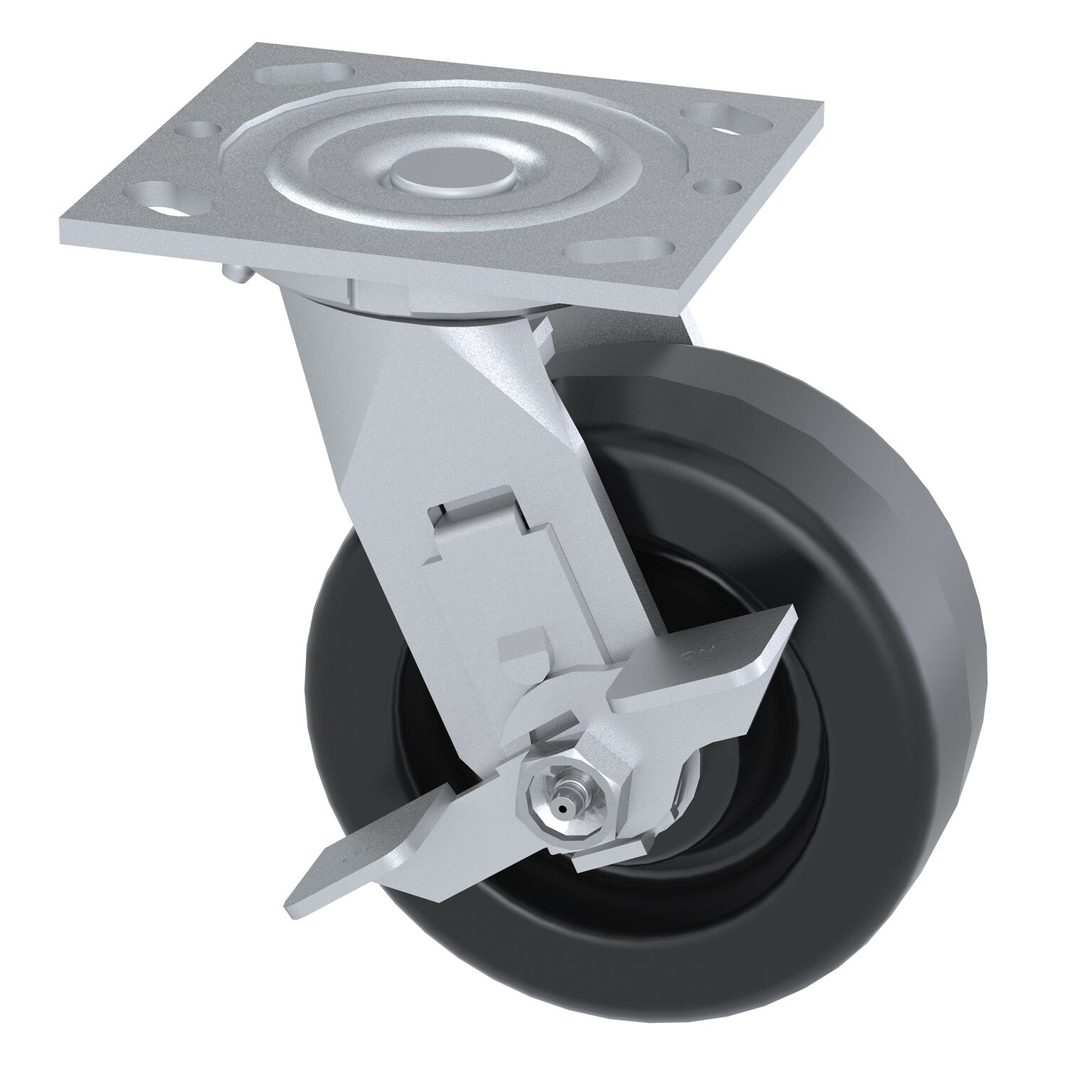 Vestil Phenolic Swivel With Brake Caster - 5 In. Diameter x 2 In. Width 1000 lb - Black