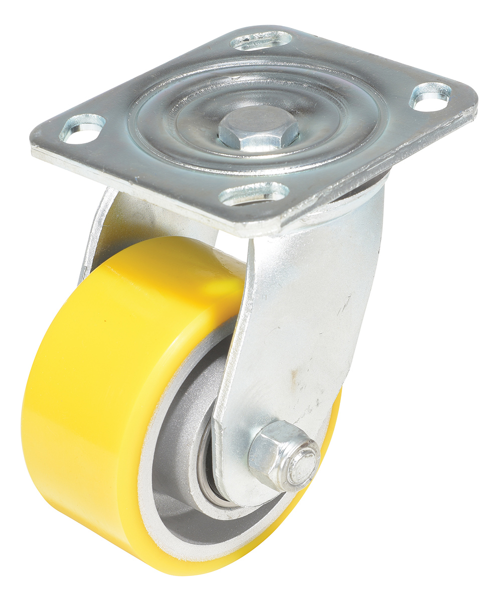Vestil Polyurethane Swivel Caster - 4 In. Diameter x 2 In. Width 440 lb - Yellow/Gray