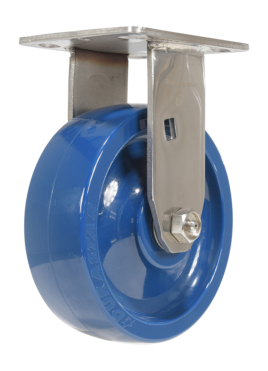Vestil Solid Polyurethane Rigid Caster - 6 In. Diameter x 2 In. Width 1200 lb Dark - Blue