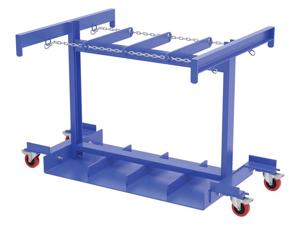 Vestil Steel Cylinder Caddy Truck with Casters - 45 In. x 45 In. x 39 In. 8 Maximum Cylinders 800 lb - Blue