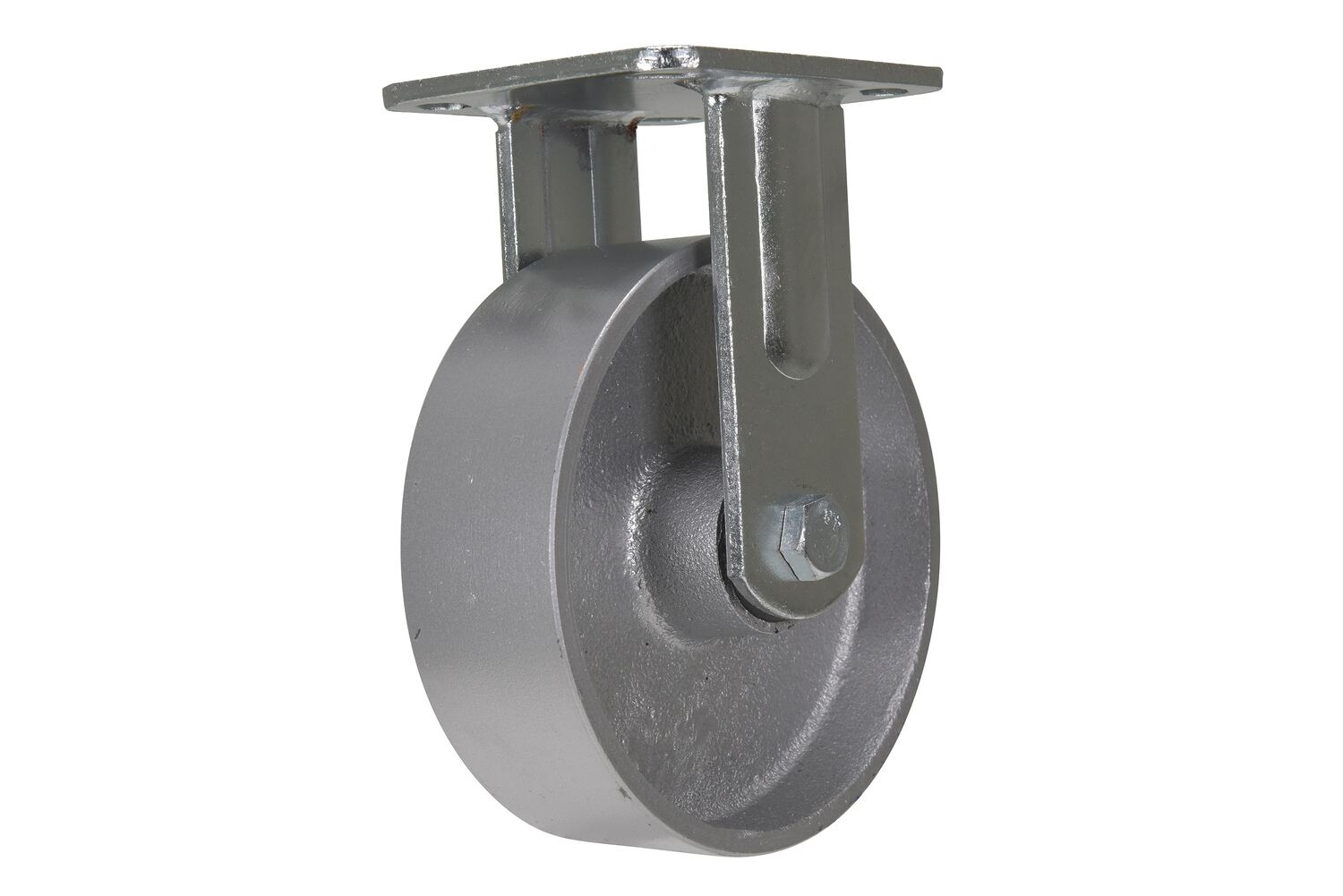 Vestil Cast Iron/Steel Rigid Caster - 6 In. Diameter x 2 In. Width 1543 lb - Silver