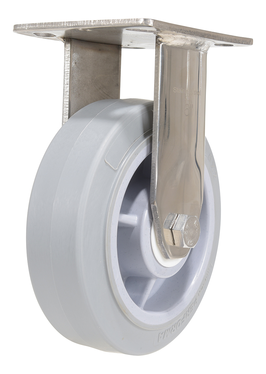 Vestil Thermoplastic Rubber Rigid Caster - 6 In. Diameter x 2 In. Width 600 lb - Gray