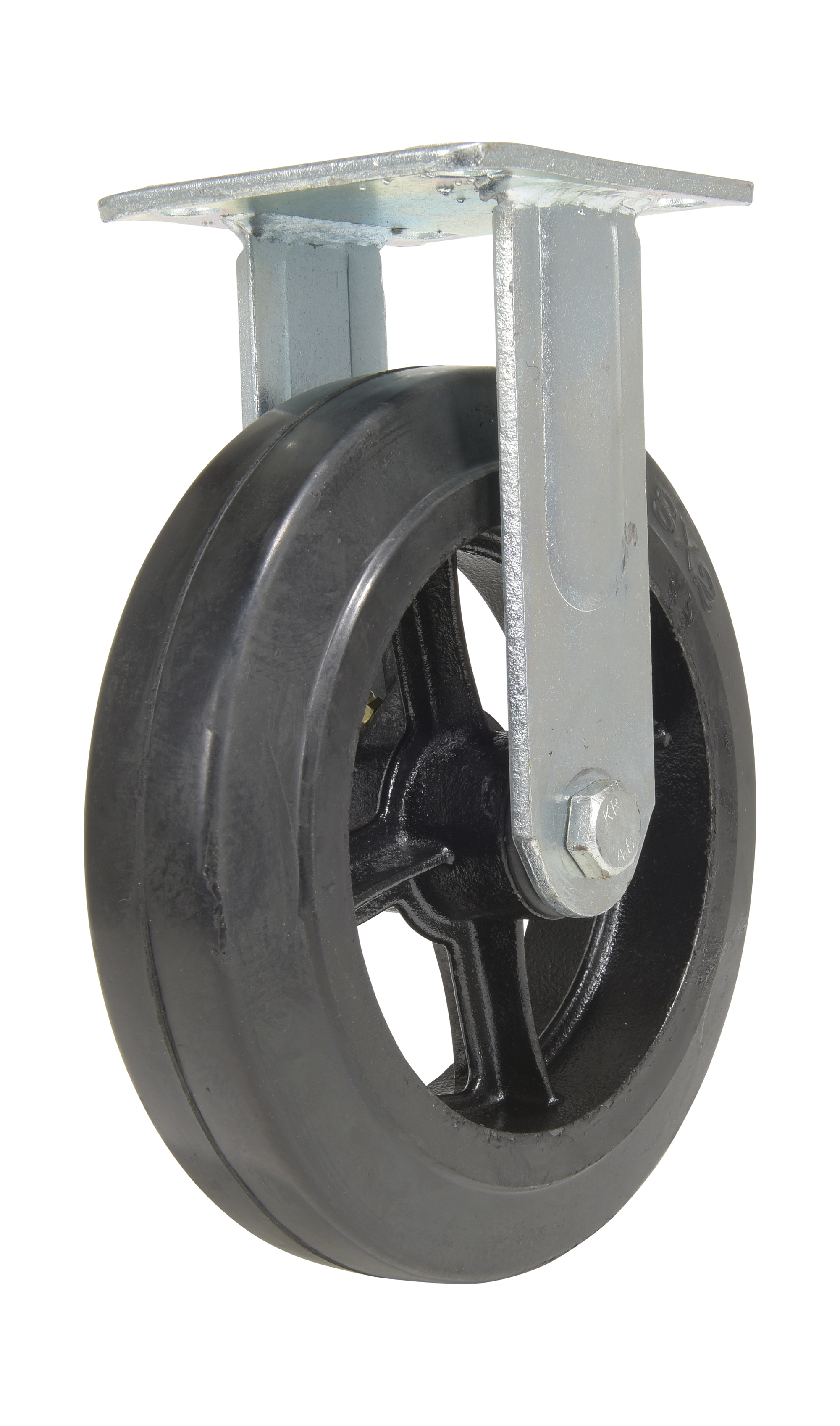 Vestil Rubber Rigid Caster - 8 In. Diameter x 2 In. Width 660 lb - Black