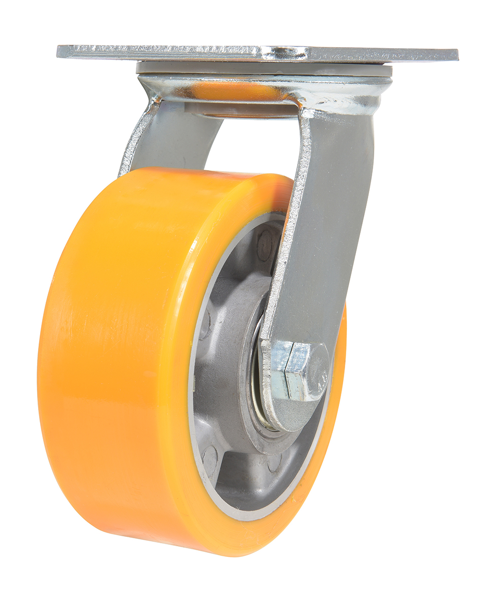 Vestil Polyurethane Swivel Caster - 5 In. Diameter x 2 In. Width 990 lb - Orange/Gray