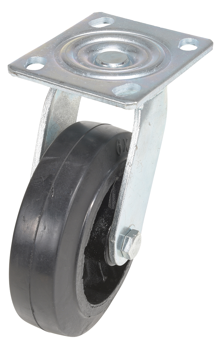 Vestil Rubber Swivel Caster - 6 In. Diameter 2 In. Width 550 lb - Black