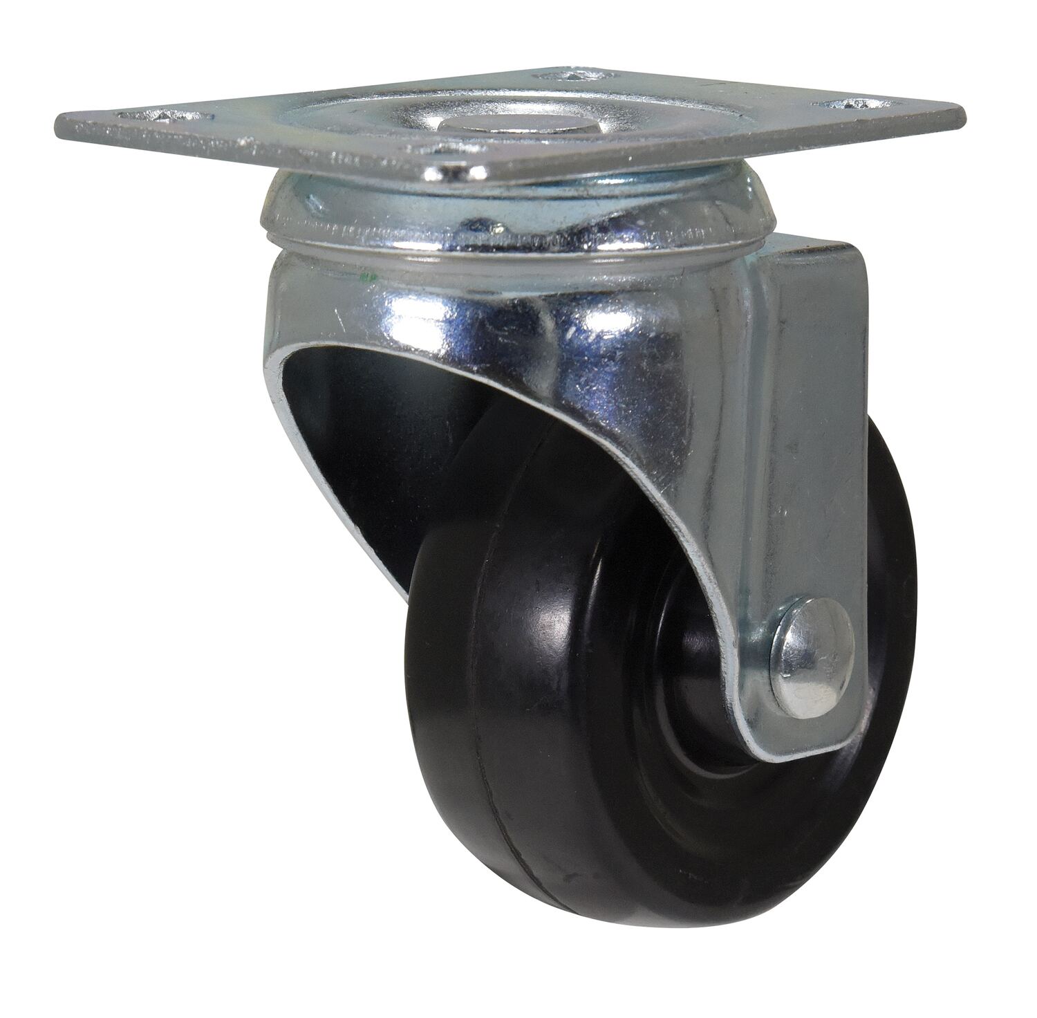 Vestil Rubber Swivel Caster - 3 In. Diameter x 1 In. Width 198 lb - Black