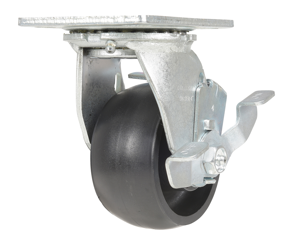 Vestil Glass Filled Nylon Swivel With Brake Caster - 4 In. Diameter x 2 In. Width 800 lb - Black