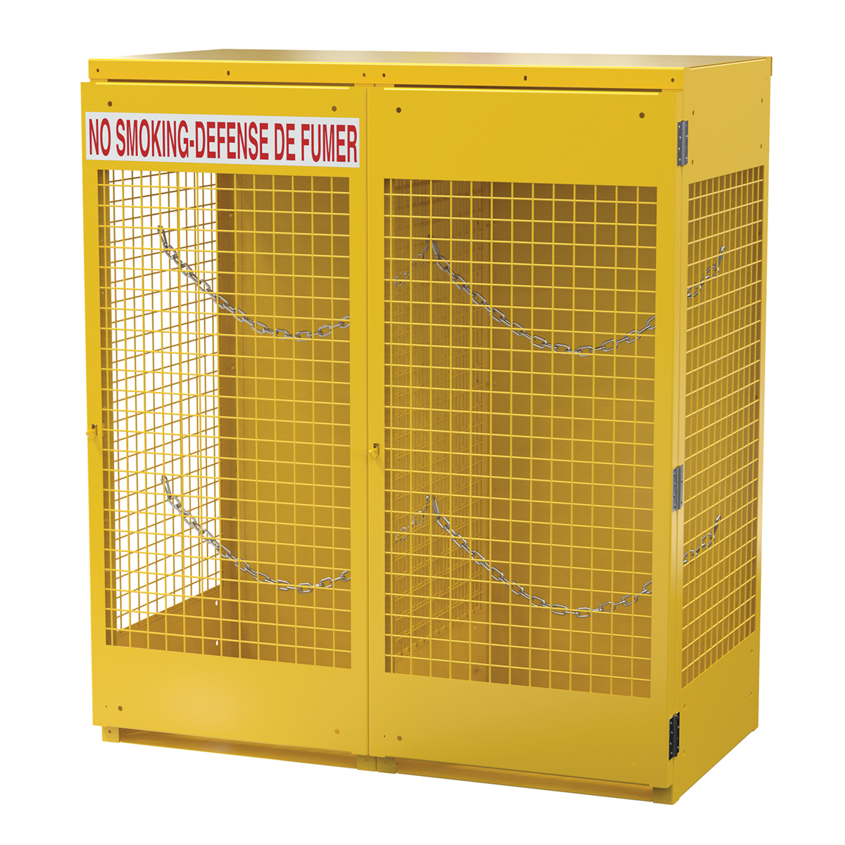 Vestil Steel Canadian Cylinder Storage Cabinet - 32 In. x 60 In. x 68-1/4 In. 12 Cylinder - Yellow