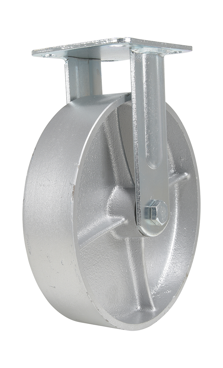 Vestil Cast Iron/Steel Rigid Caster - 8 In. Diameter x 2 In. Width 1760 lb - Silver