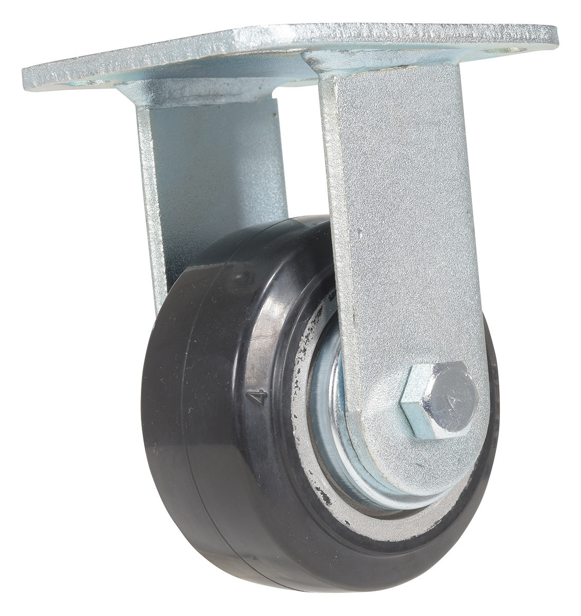 Vestil Rubber Rigid Caster - 4 In. Diameter x 2 In. Width 551 lb - Black/Gray