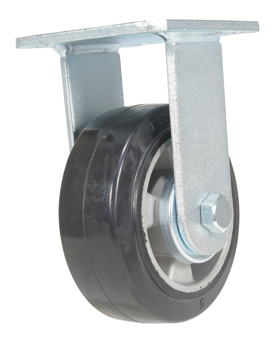 Vestil Rubber Rigid Caster - 5 In. Diameter x 2 In. Width 661 lb Dark - Black/Gold