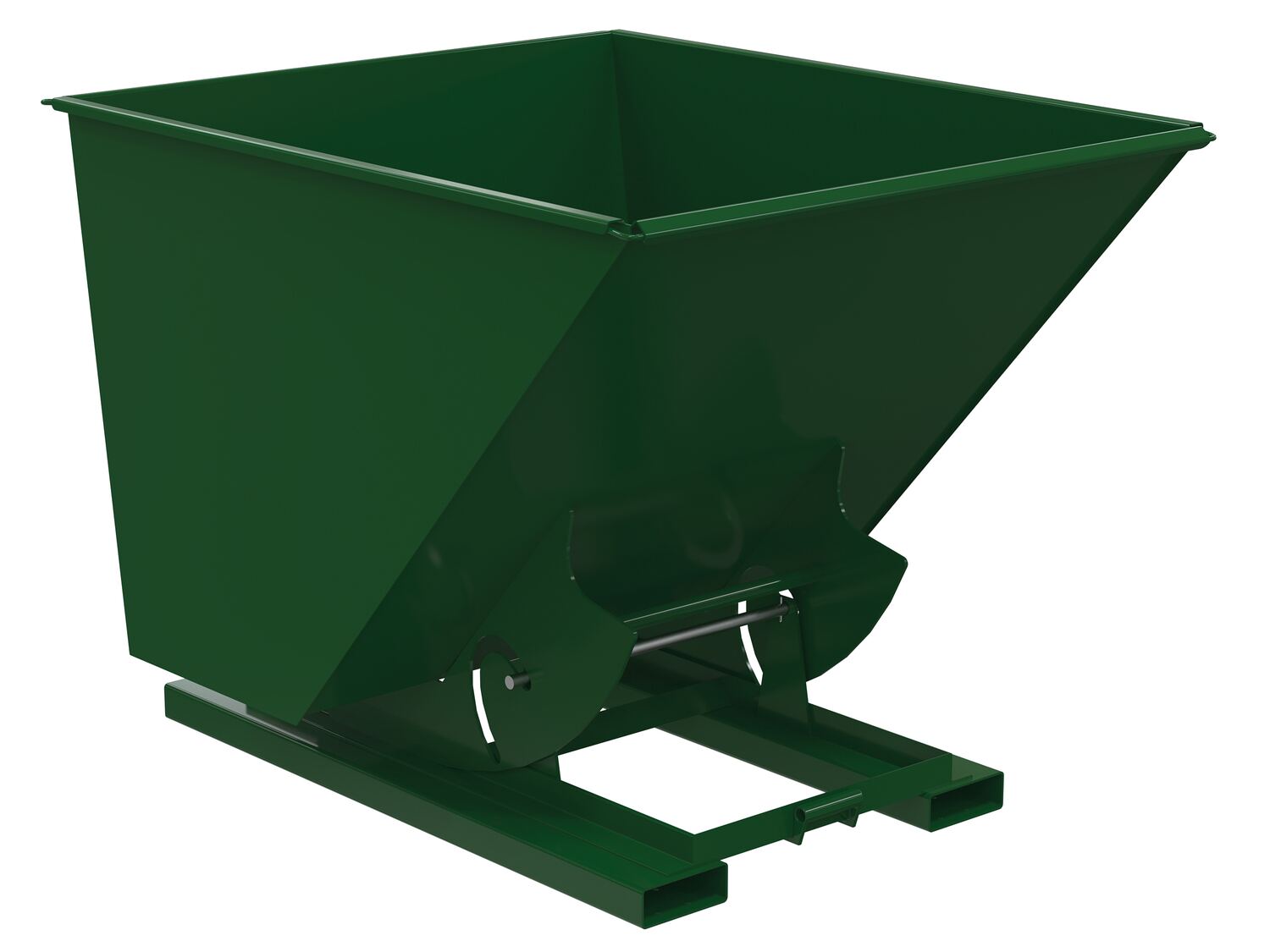 Vestil Steel Heavy Duty No Bump and Dump Hopper - 2 Cubic Yard 6000 lb - Hunter Green