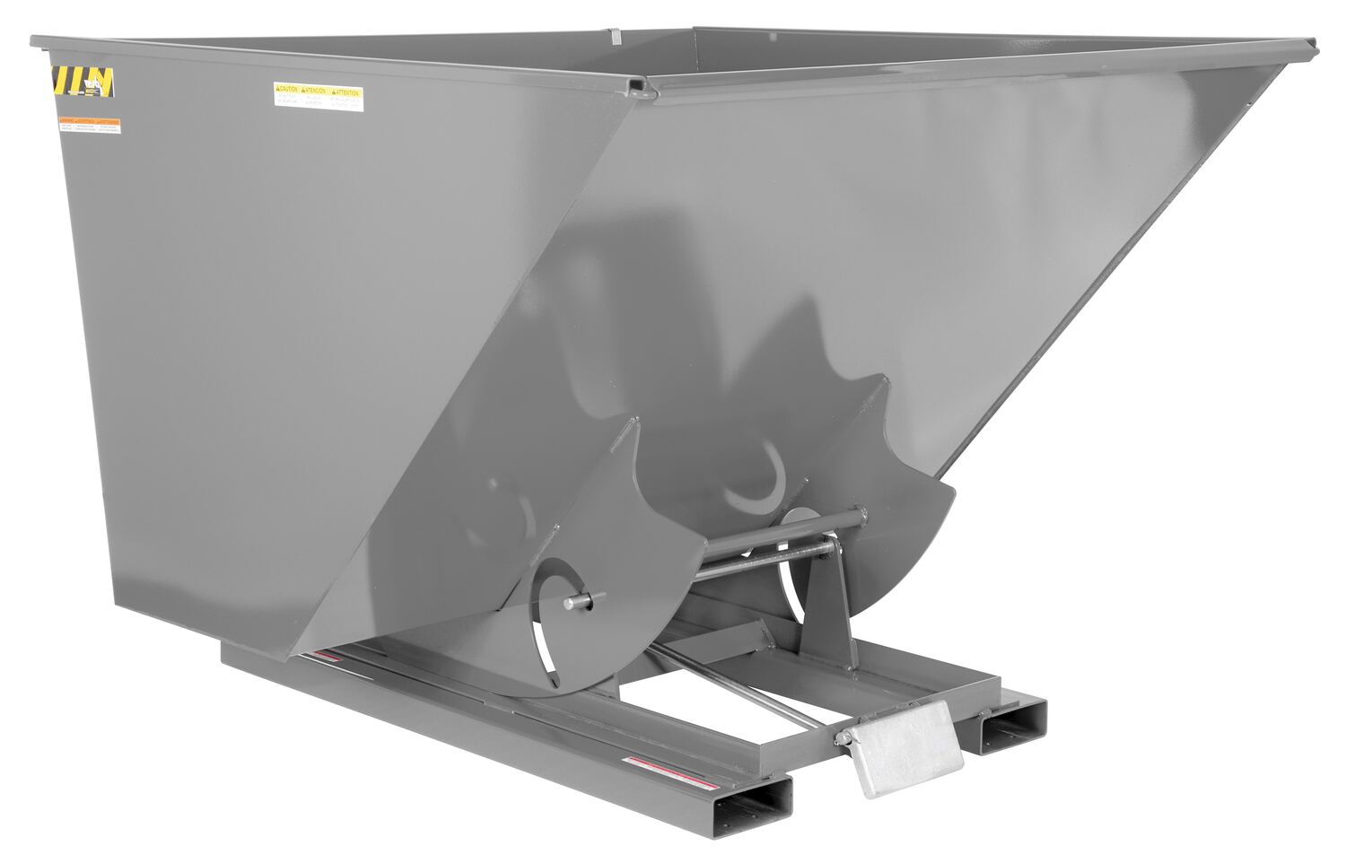 Vestil Steel Heavy Duty Self Dumping Hopper - 2-1/2 Cubic Yard 6000 lb - Machine Gray
