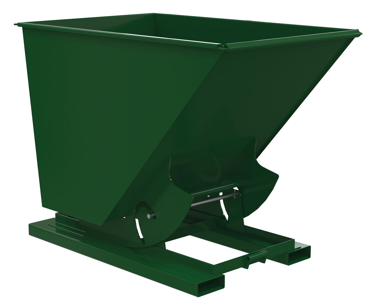 Vestil Steel Heavy Duty No Bump and Dump Hopper - 1-1/2 Cubic Yard 6000 lb - Hunter Green