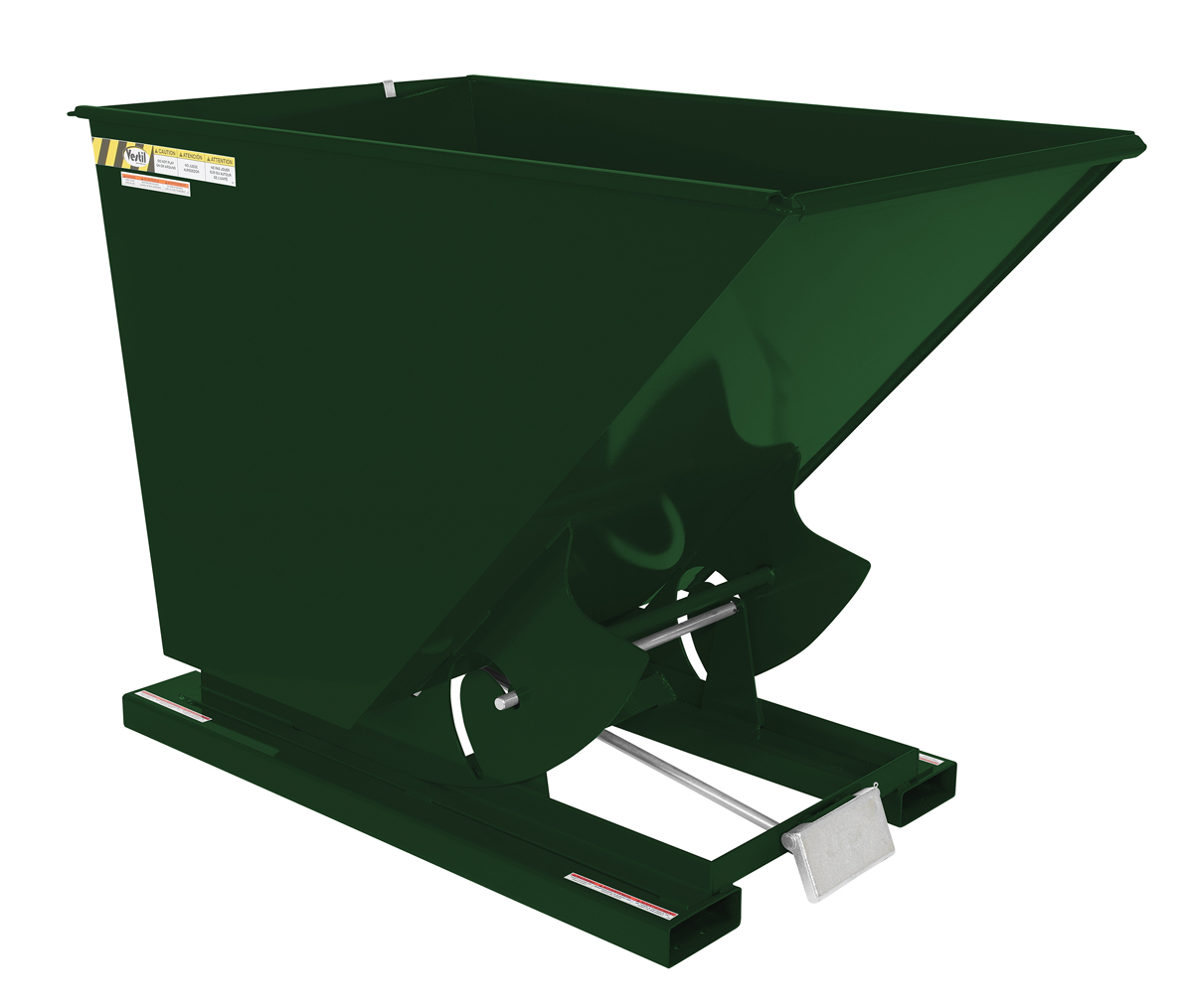 Vestil Steel Light Duty Self Dumping Hopper - 1-1/2 Cubic Yard 2000 lb - Hunter Green