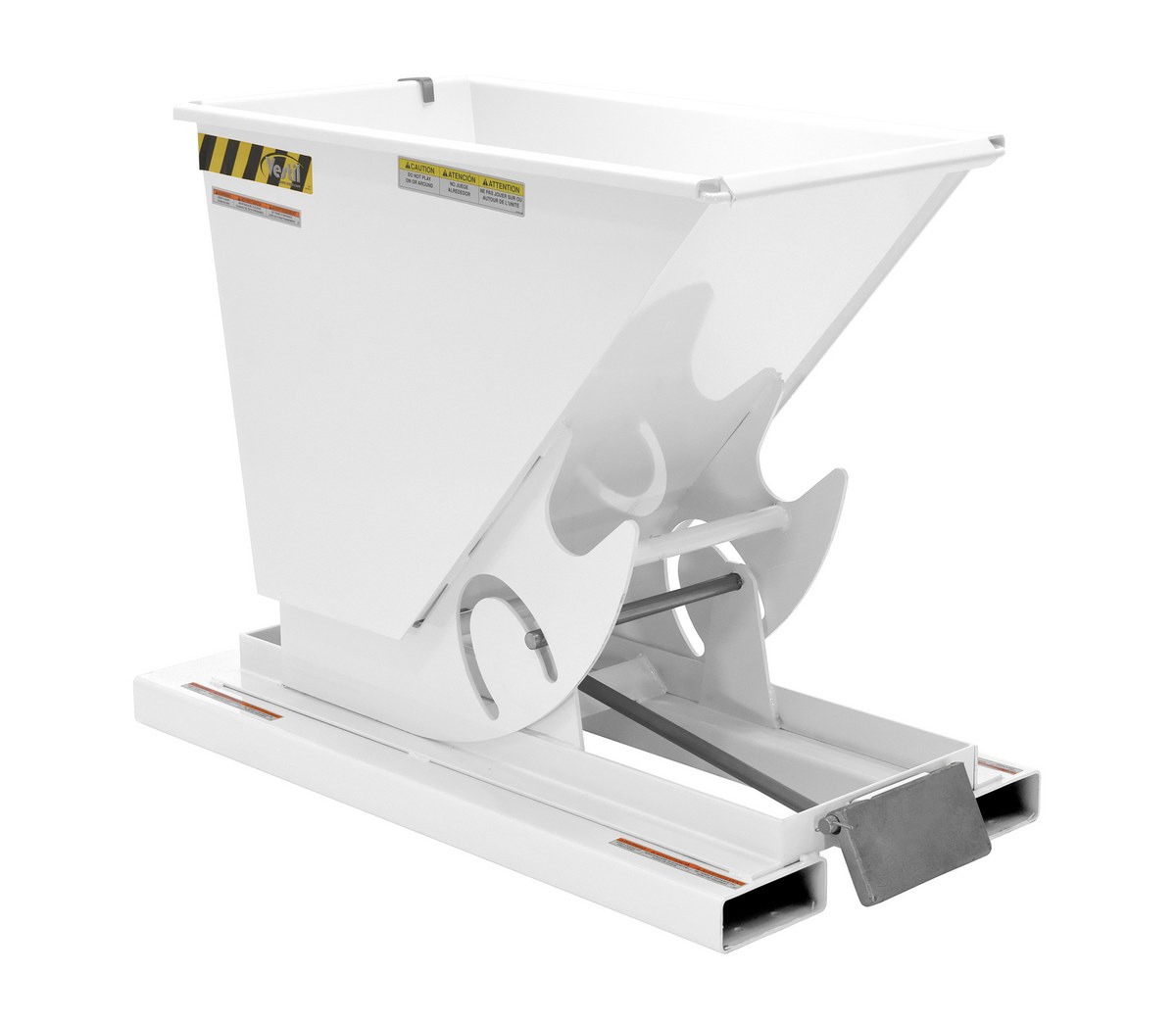Vestil Steel Heavy Duty Self Dumping Hopper - 1/3 Cubic Yard 6000 lb - White