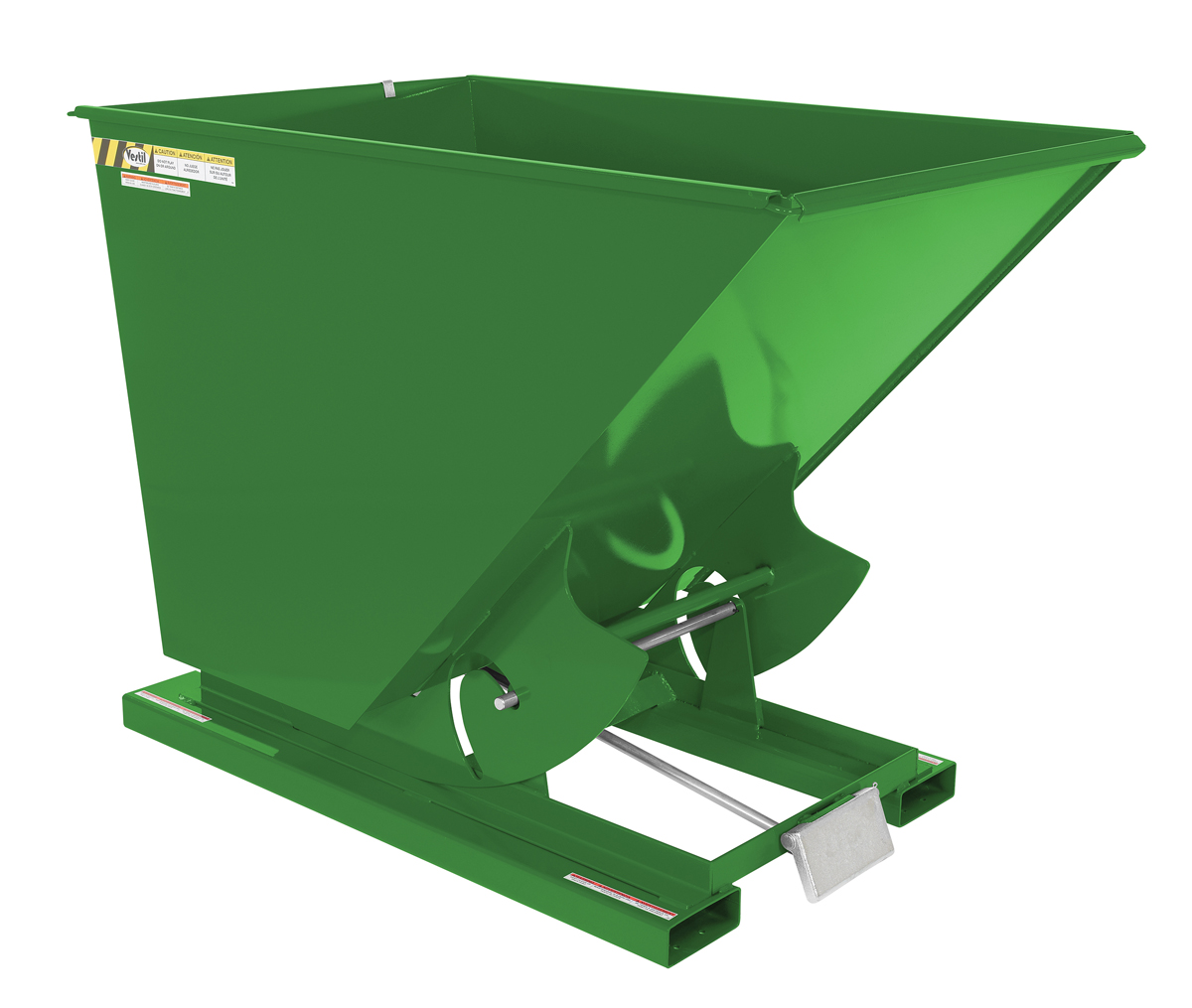 Vestil Steel Light Duty Self Dumping Hopper - 1-1/2 Cubic Yard 2000 lb - Green