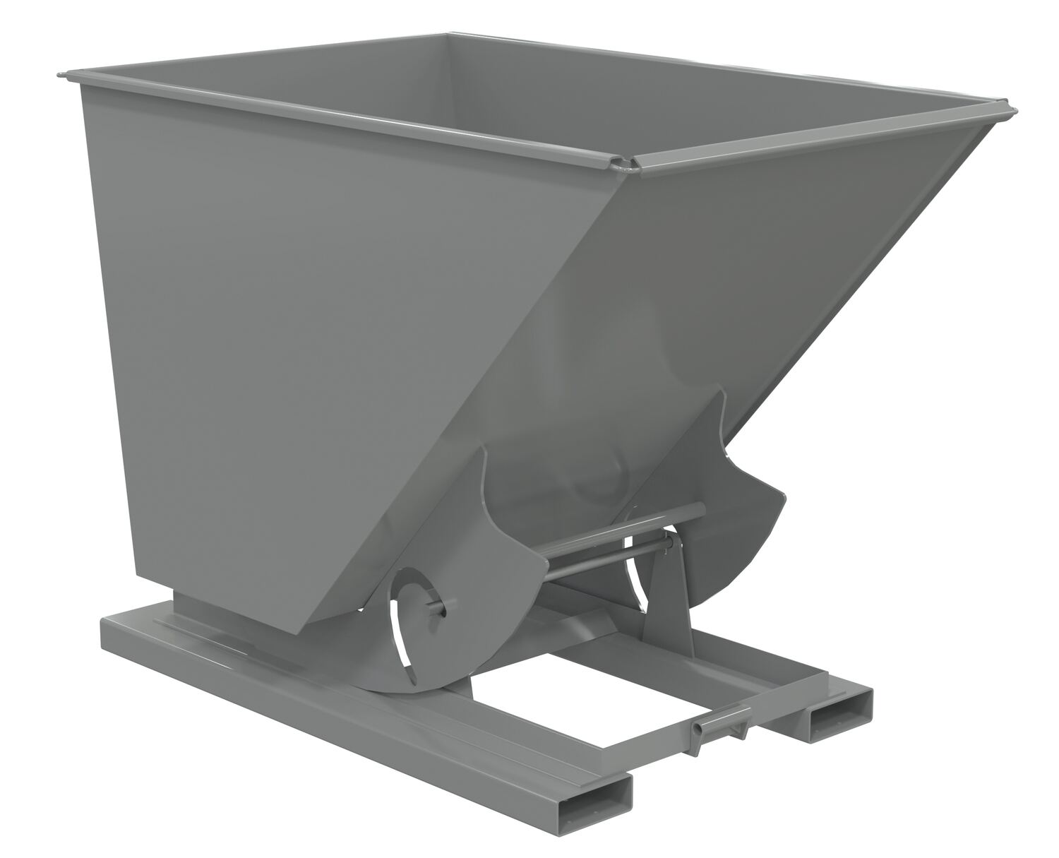 Vestil Steel Heavy Duty No Bump and Dump Hopper - 1-1/2 Cubic Yard 6000 lb - Battleship Gray