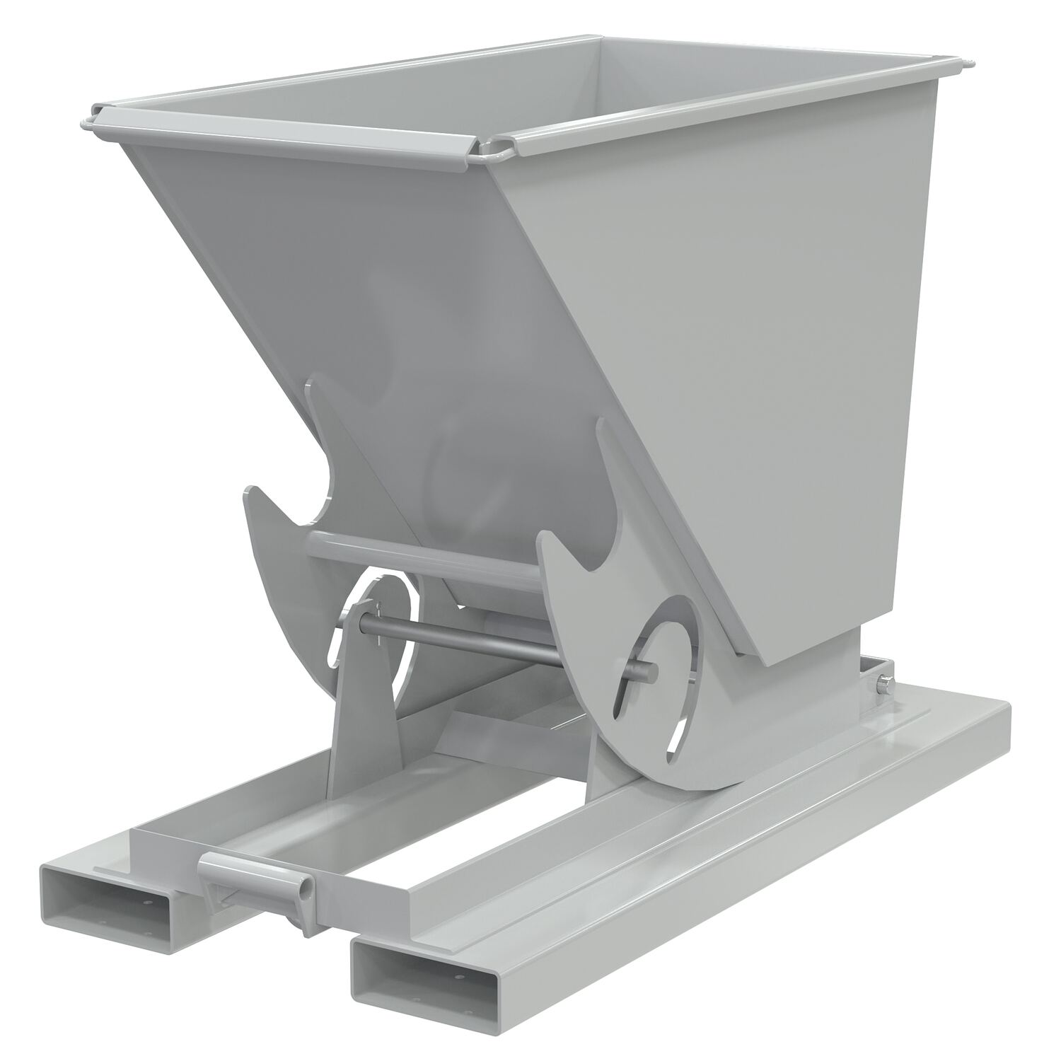 Vestil Steel Heavy Duty No Bump and Dump Hopper - 1/4 Cubic Yard 6000 lb - Machine Gray