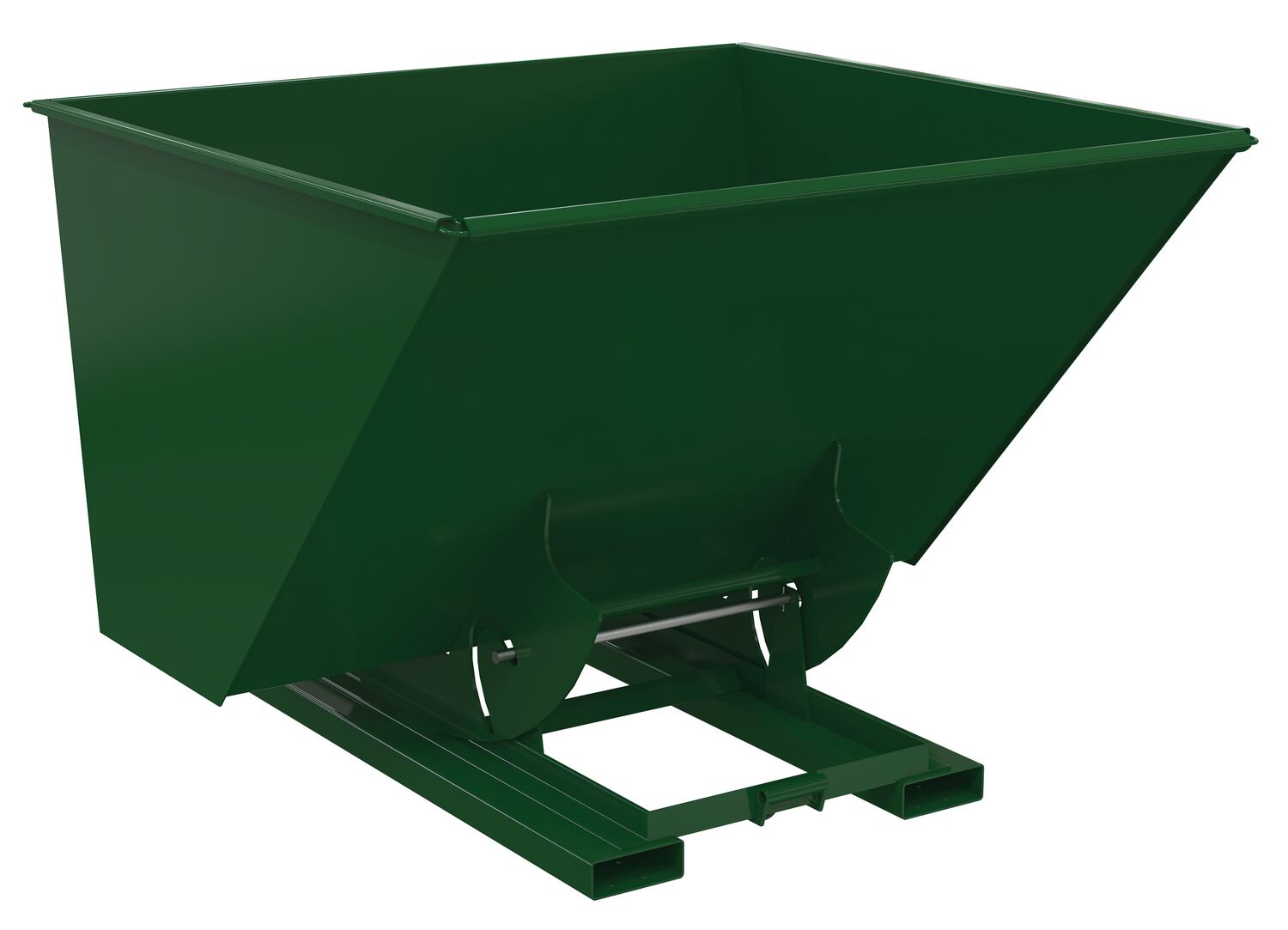 Vestil Steel Light Duty No Bump and Dump Hopper - 2-1/2 Cubic Yard 2000 lb - Hunter Green