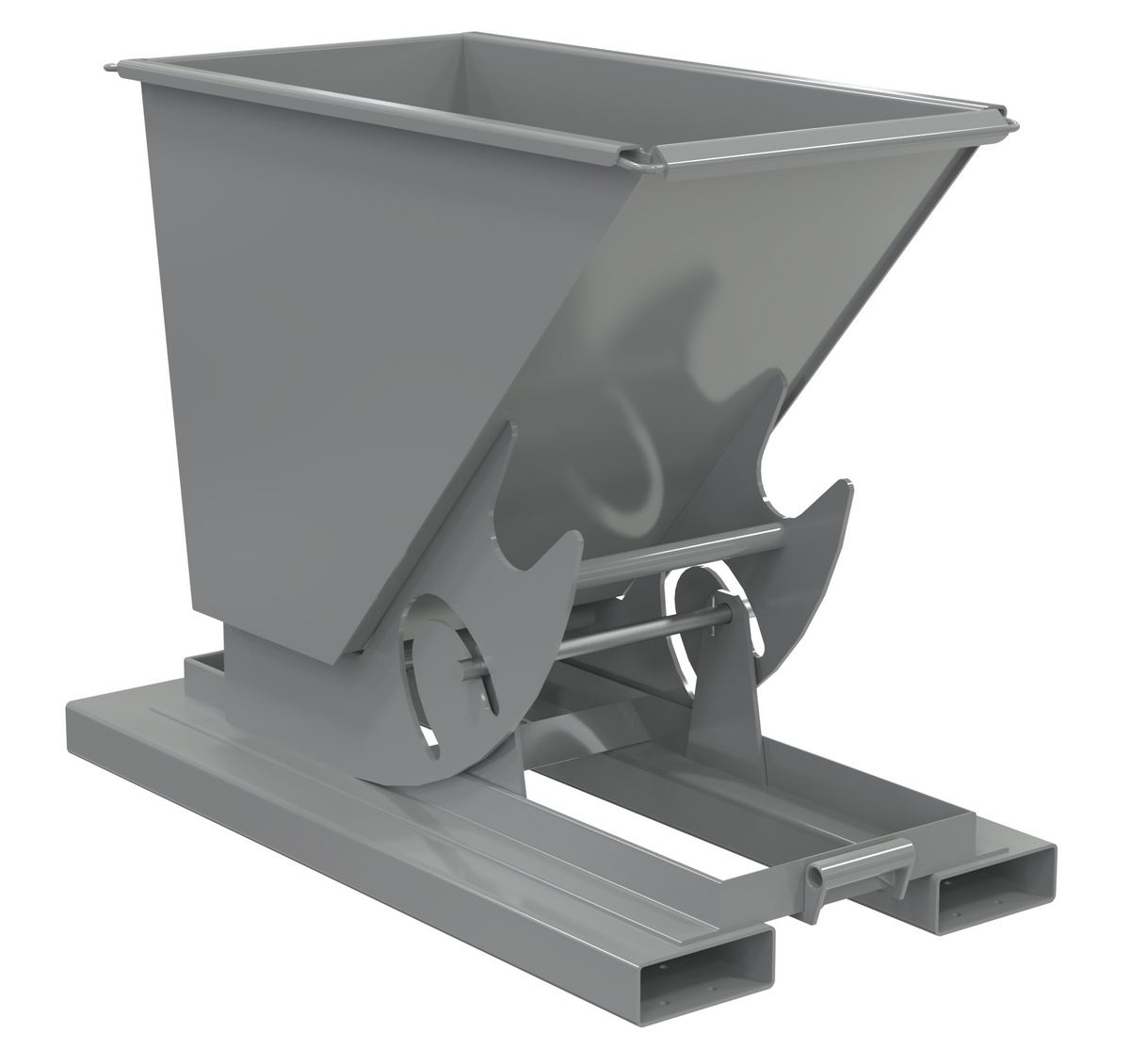 Vestil Steel Heavy Duty No Bump and Dump Hopper - 1/4 Cubic Yard 6000 lb - Battleship Gray