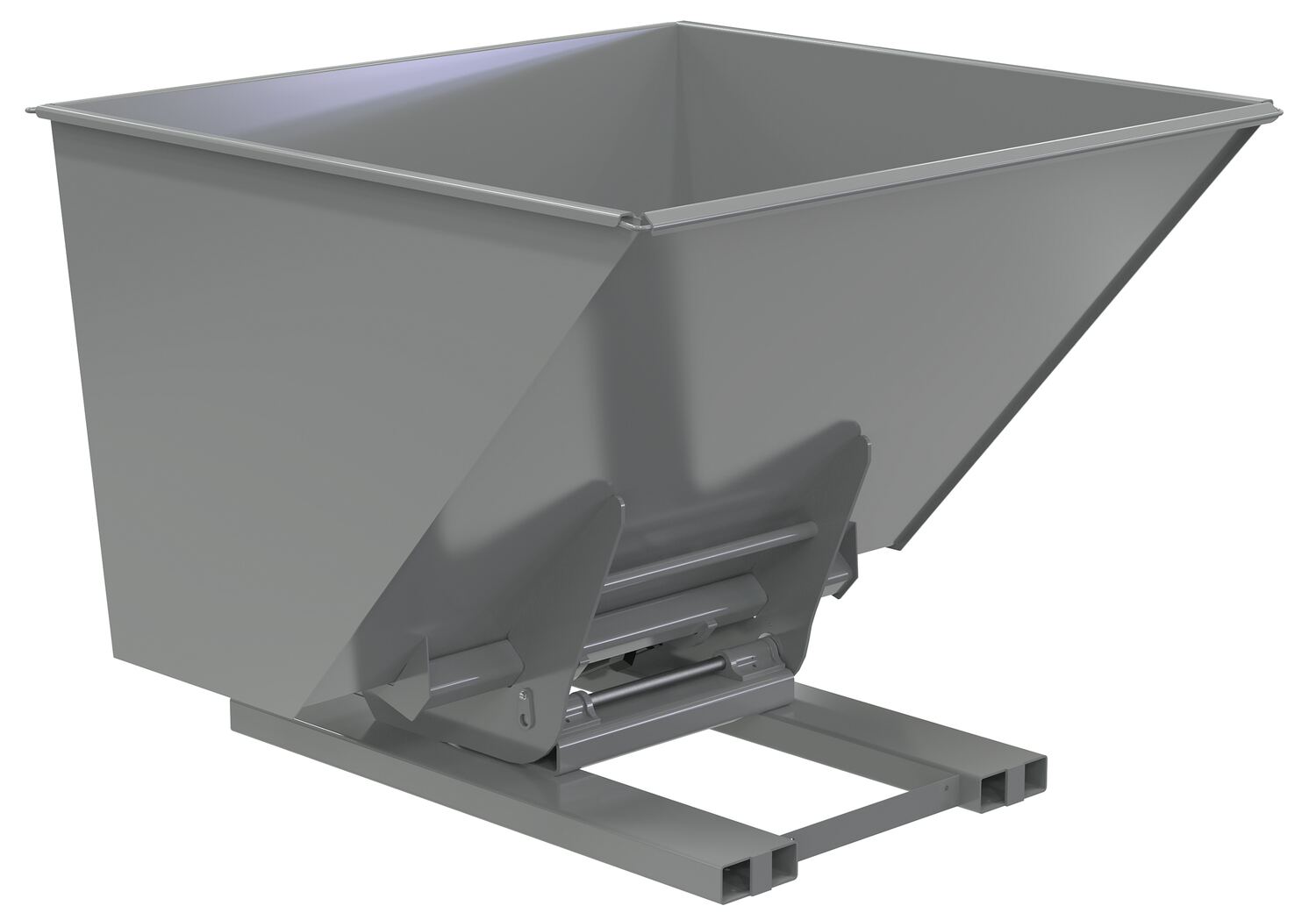 Vestil Steel Heavy Duty Hydraulic Dumping Hopper - 2-1/2 Cubic Yard 6,000 lb - Gray Semi Gloss
