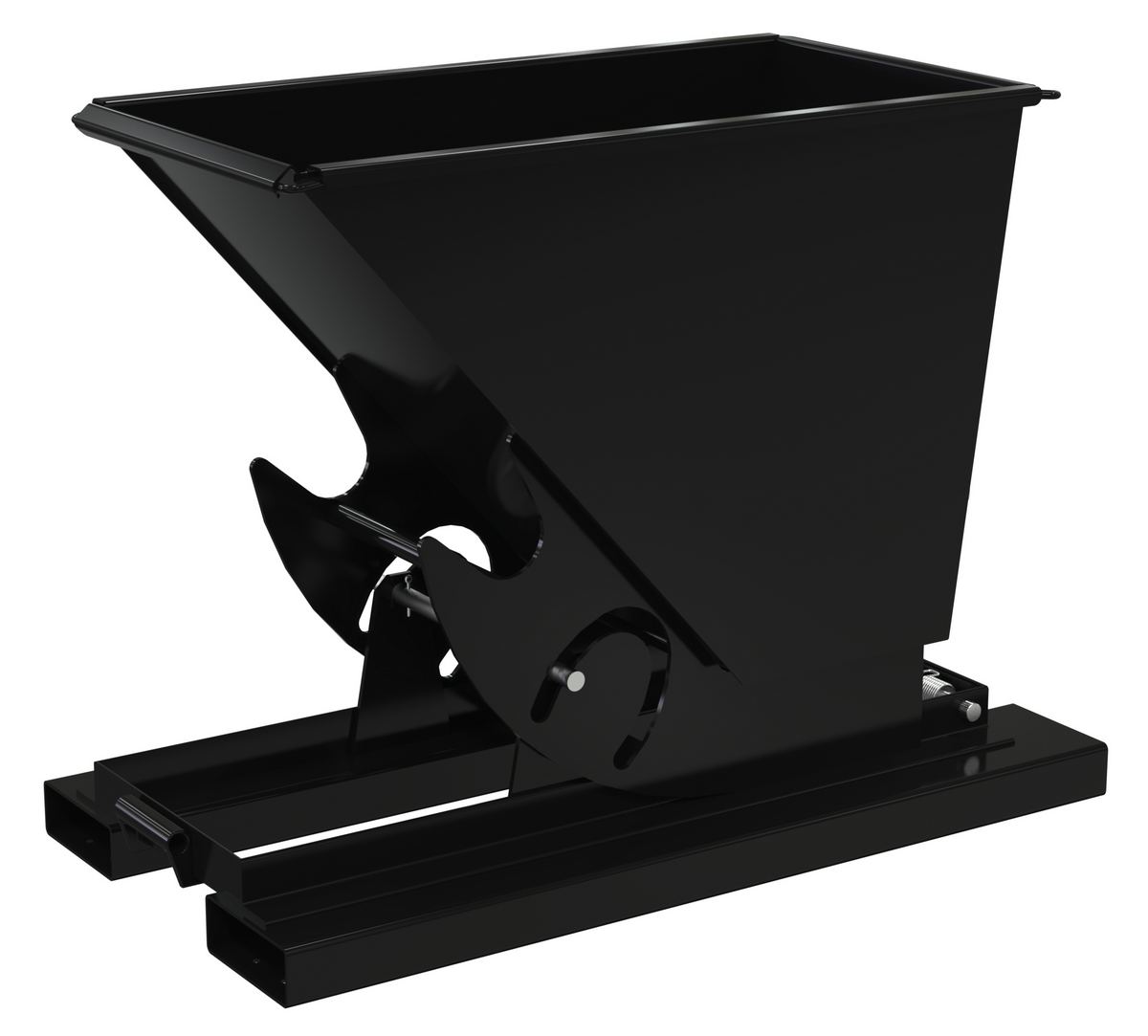 Vestil Steel Heavy Duty No Bump and Dump Hopper - 1/3 Cubic Yard 6000 lb - Semi Gloss Black