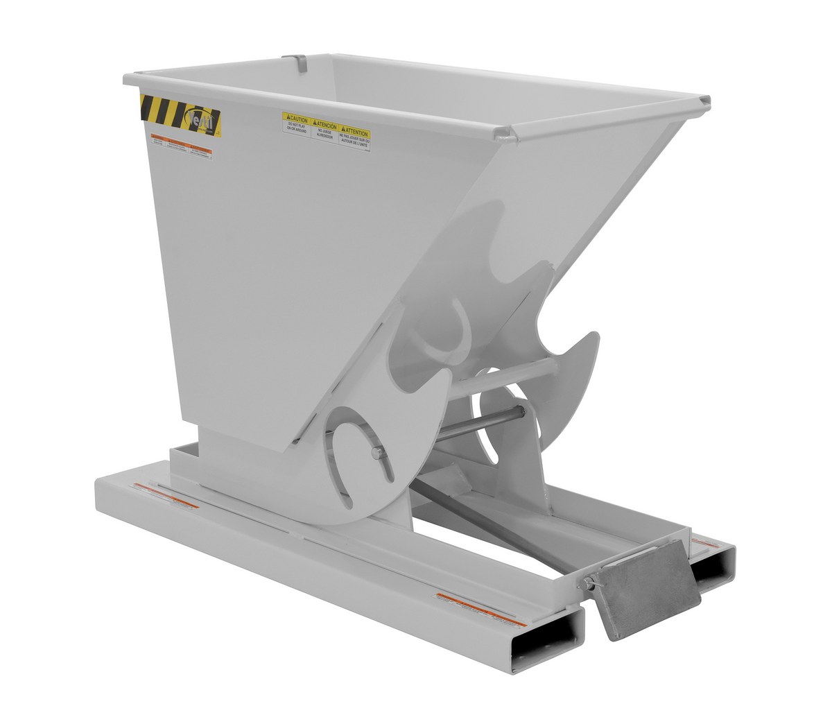 Vestil Steel Light Duty Self Dumping Hopper - 1/4 Cubic Yard 2000 lb - Silver Lining
