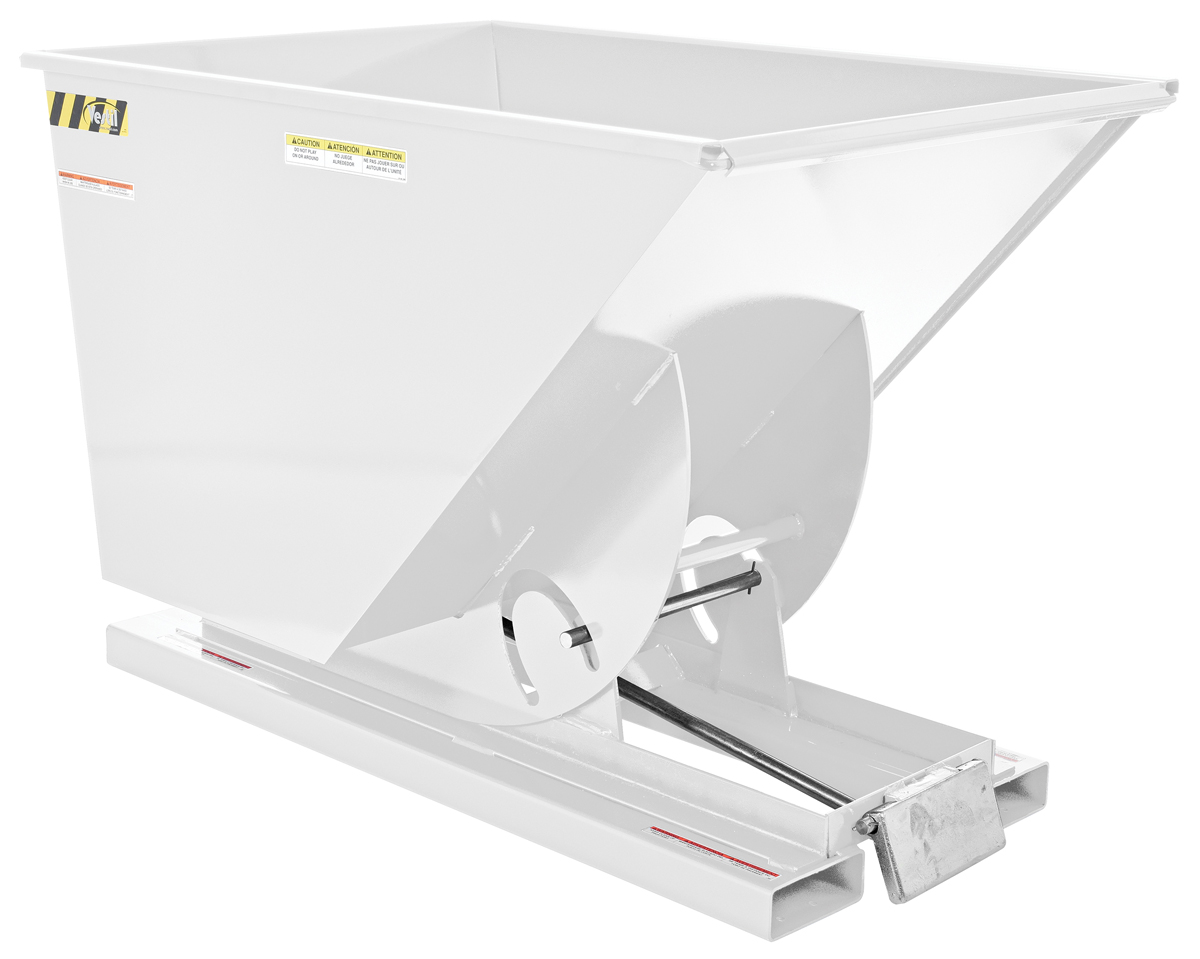 Vestil Steel Medium Duty Self Dumping Hopper - 1 Cubic Yard 4000 lb - White