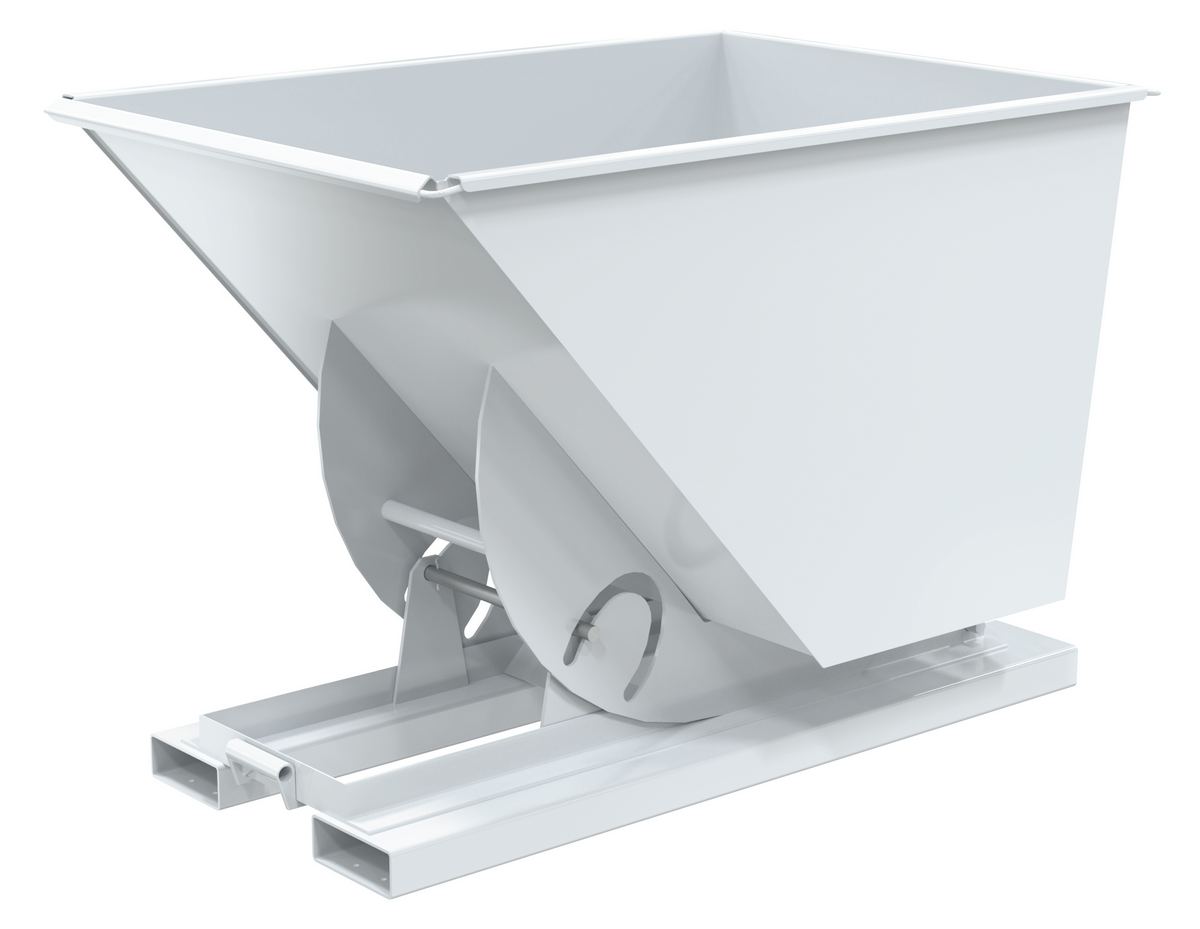 Vestil Steel Heavy Duty No Bump and Dump Hopper - 1 Cubic Yard 6000 lb - White