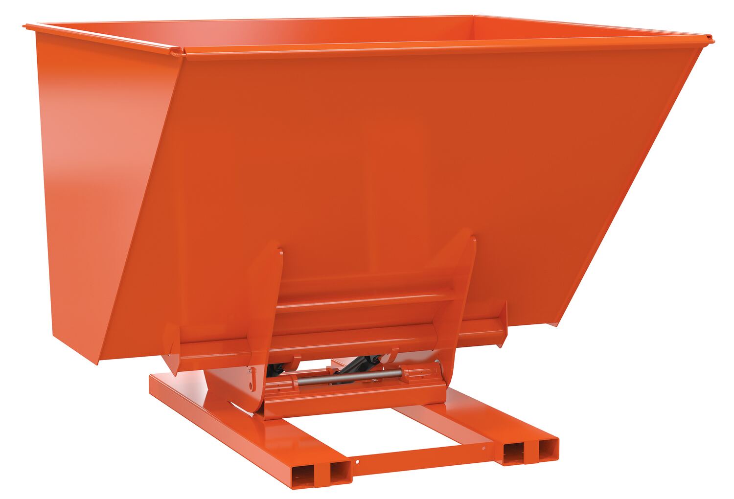 Vestil Steel Heavy Duty Hydraulic Dumping Hopper - 2-1/2 Cubic Yard 6,000 lb - Orange
