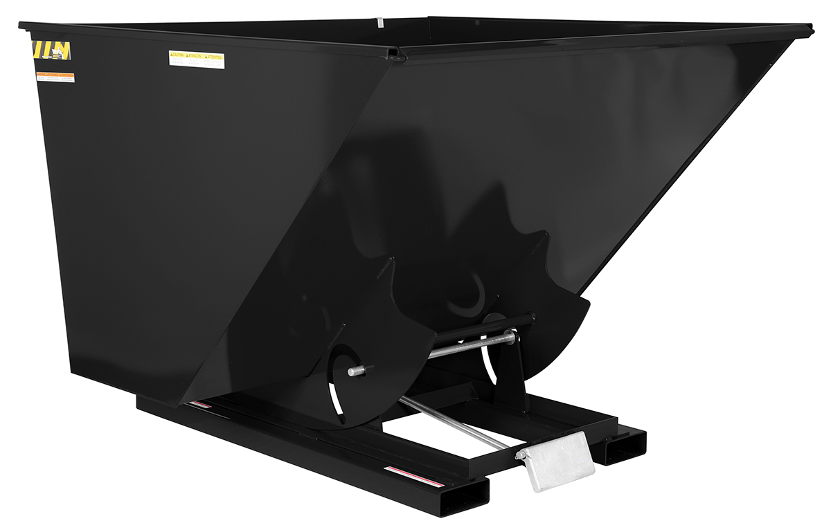 Vestil Steel Medium Duty Self Dumping Hopper - 2-1/2 Cubic Yard 4000 lb - Semi Gloss Black