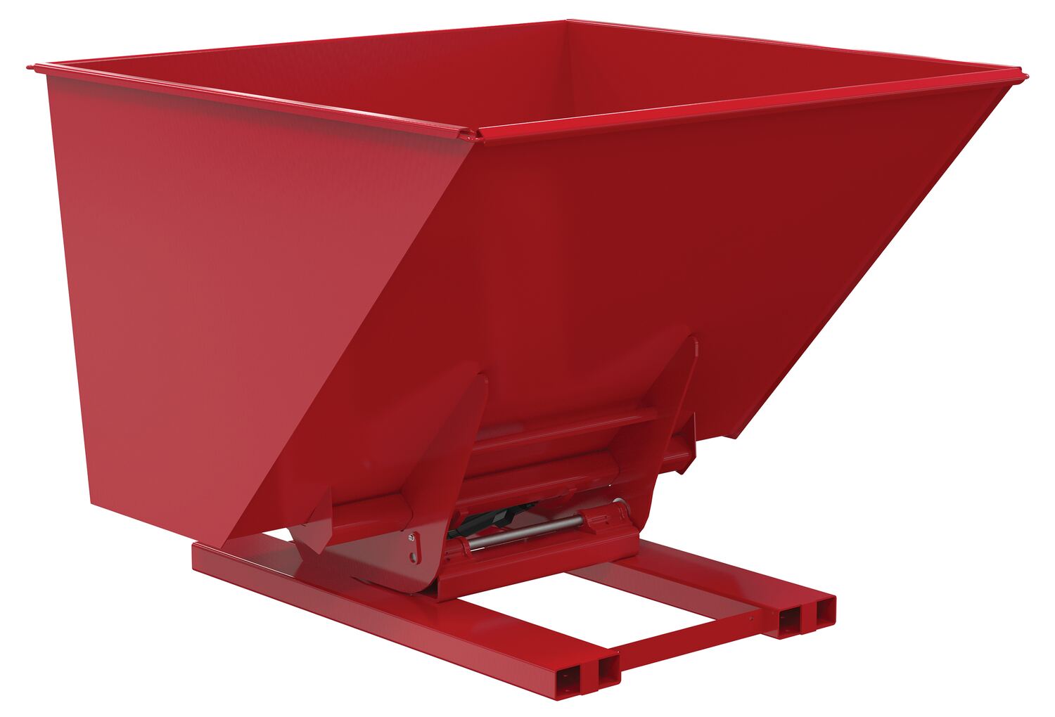 Vestil Steel Heavy Duty Hydraulic Dumping Hopper - 2-1/2 Cubic Yard 6,000 lb - Red