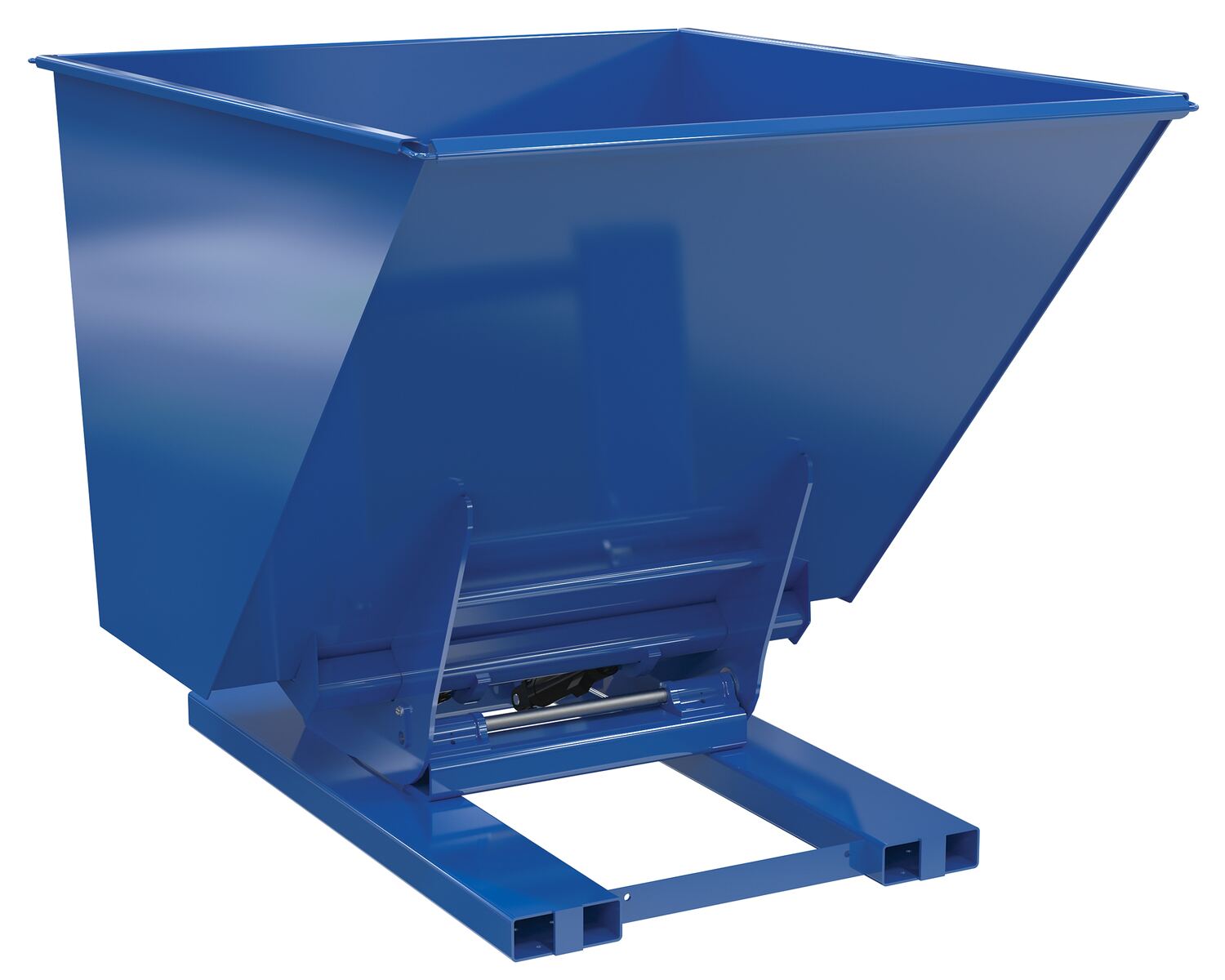 Vestil Steel Heavy Duty Hydraulic Dumping Hopper - 2 Cubic Yard 6,000 lb - Blue
