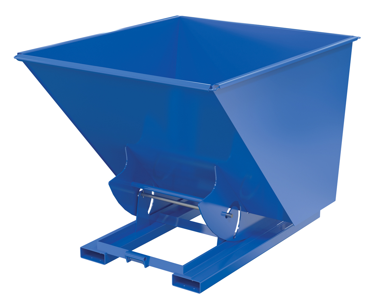 Vestil Steel Light Duty No Bump and Dump Hopper - 2 Cubic Yard 2000 lb - Blue