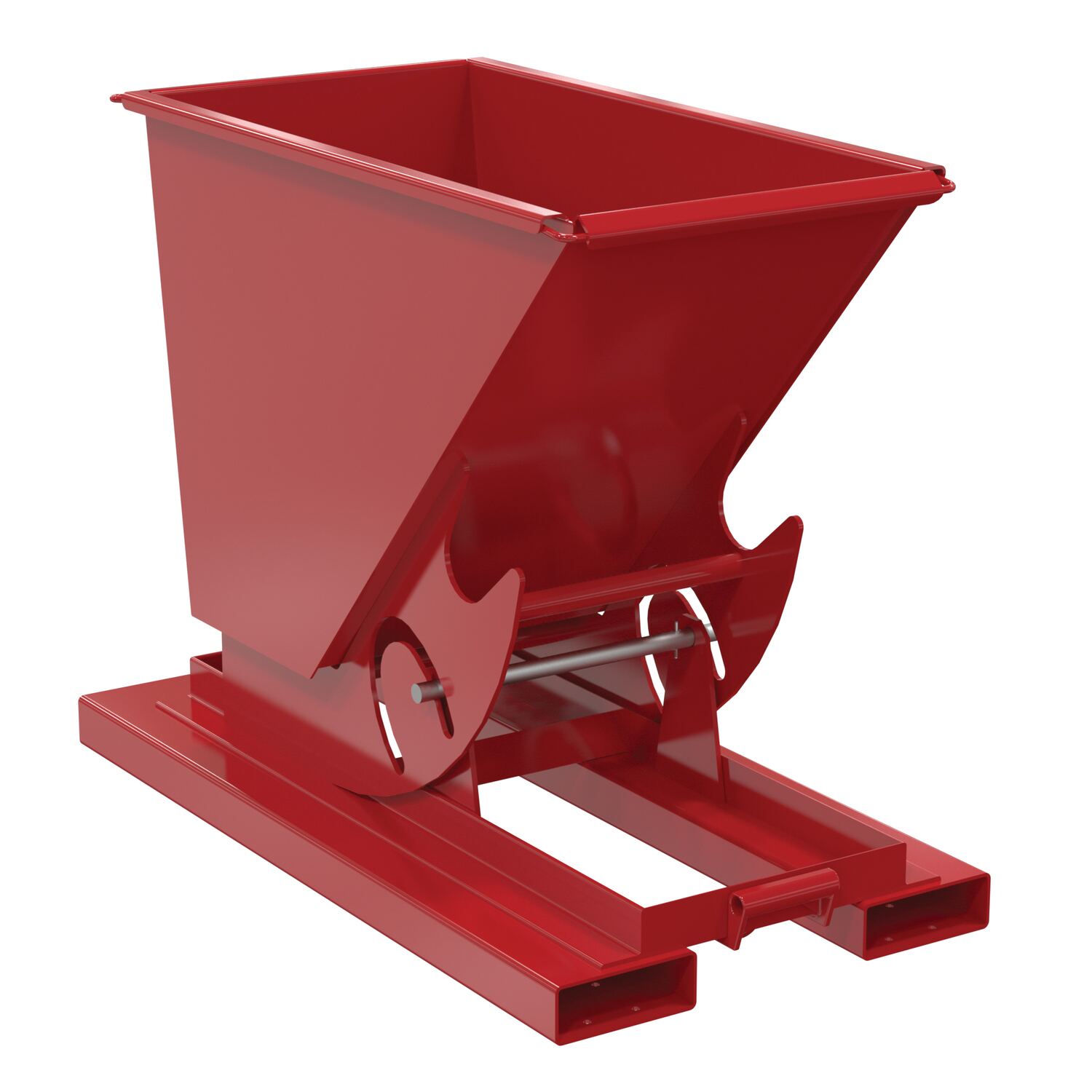Vestil Steel Heavy Duty No Bump and Dump Hopper - 1/4 Cubic Yard 6000 lb - Soda Red