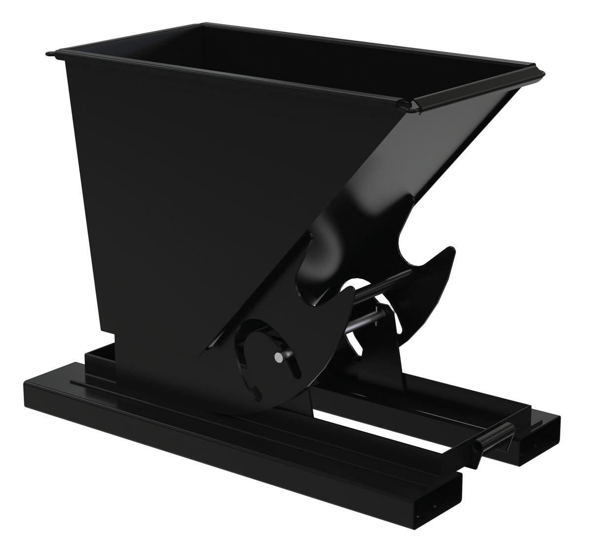 Vestil Steel Light Duty No Bump and Dump Hopper - 1/4 Cubic Yard 2000 lb - Semi Gloss Black