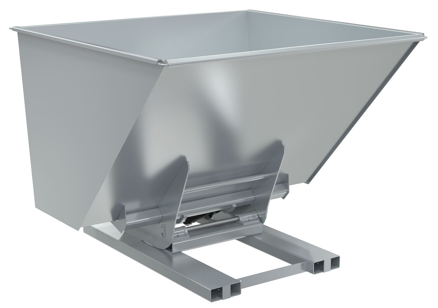 Vestil Steel Heavy Duty Hydraulic Dumping Hopper - 2-1/2 Cubic Yard 6,000 lb - Silver