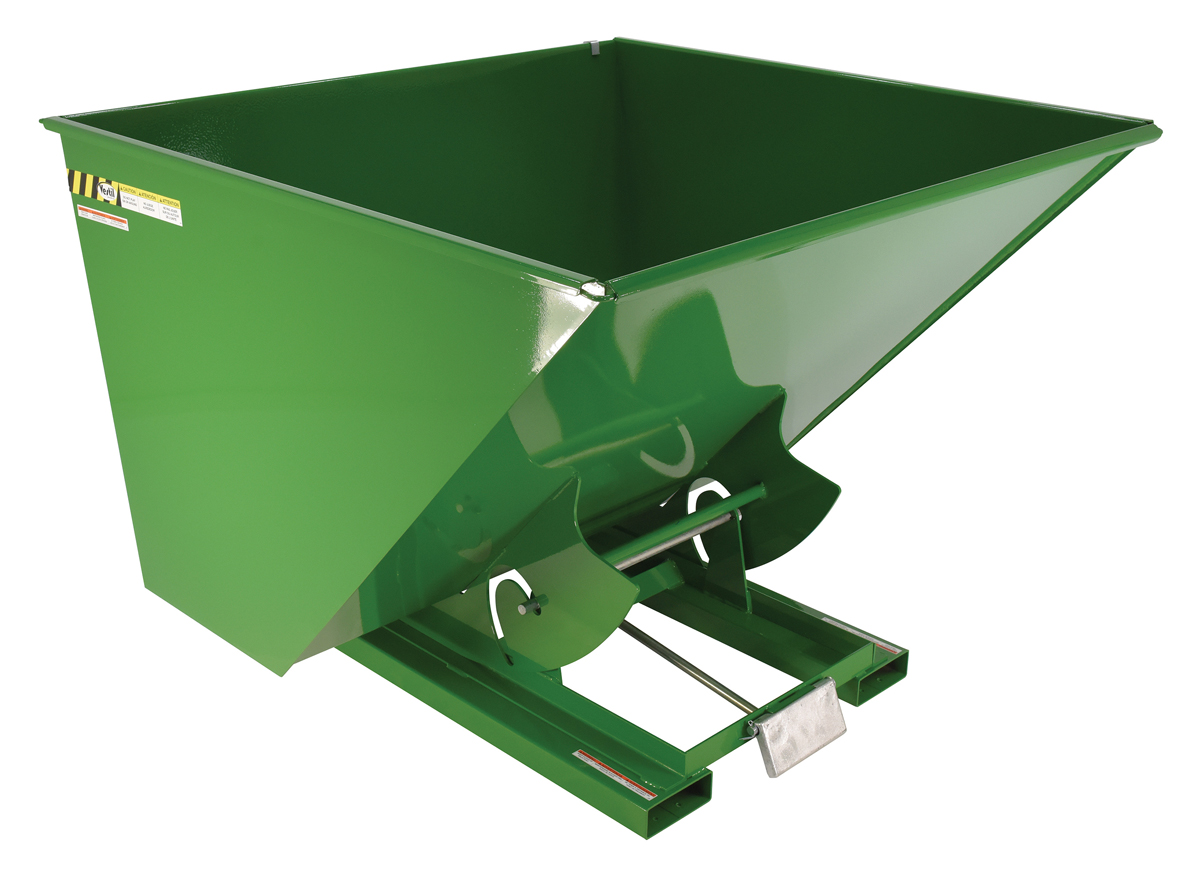 Vestil Steel Medium Duty Self Dumping Hopper - 2-1/2 Cubic Yard 4000 lb - Green