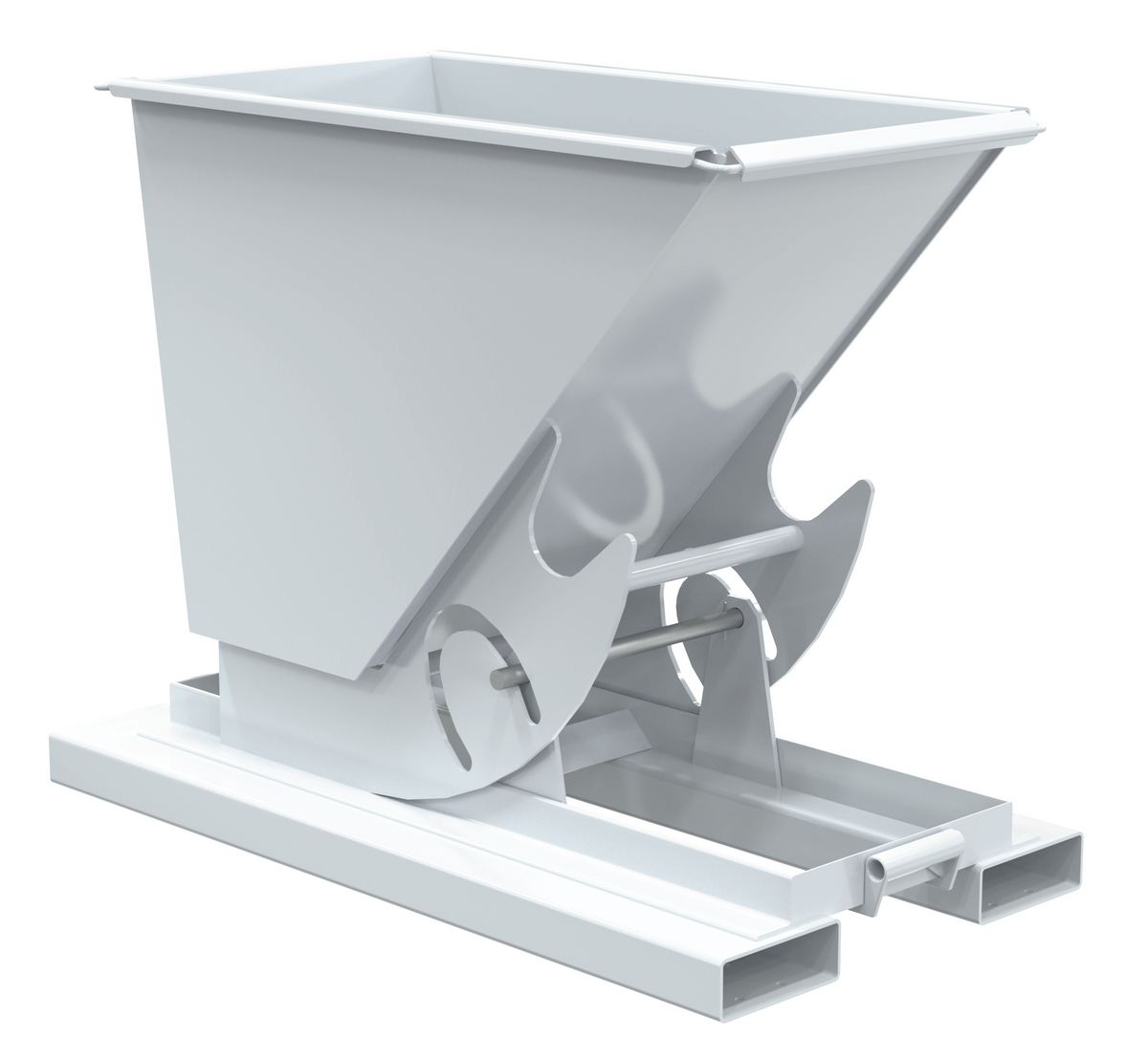 Vestil Steel Heavy Duty No Bump and Dump Hopper - 1/4 Cubic Yard 6000 lb - White