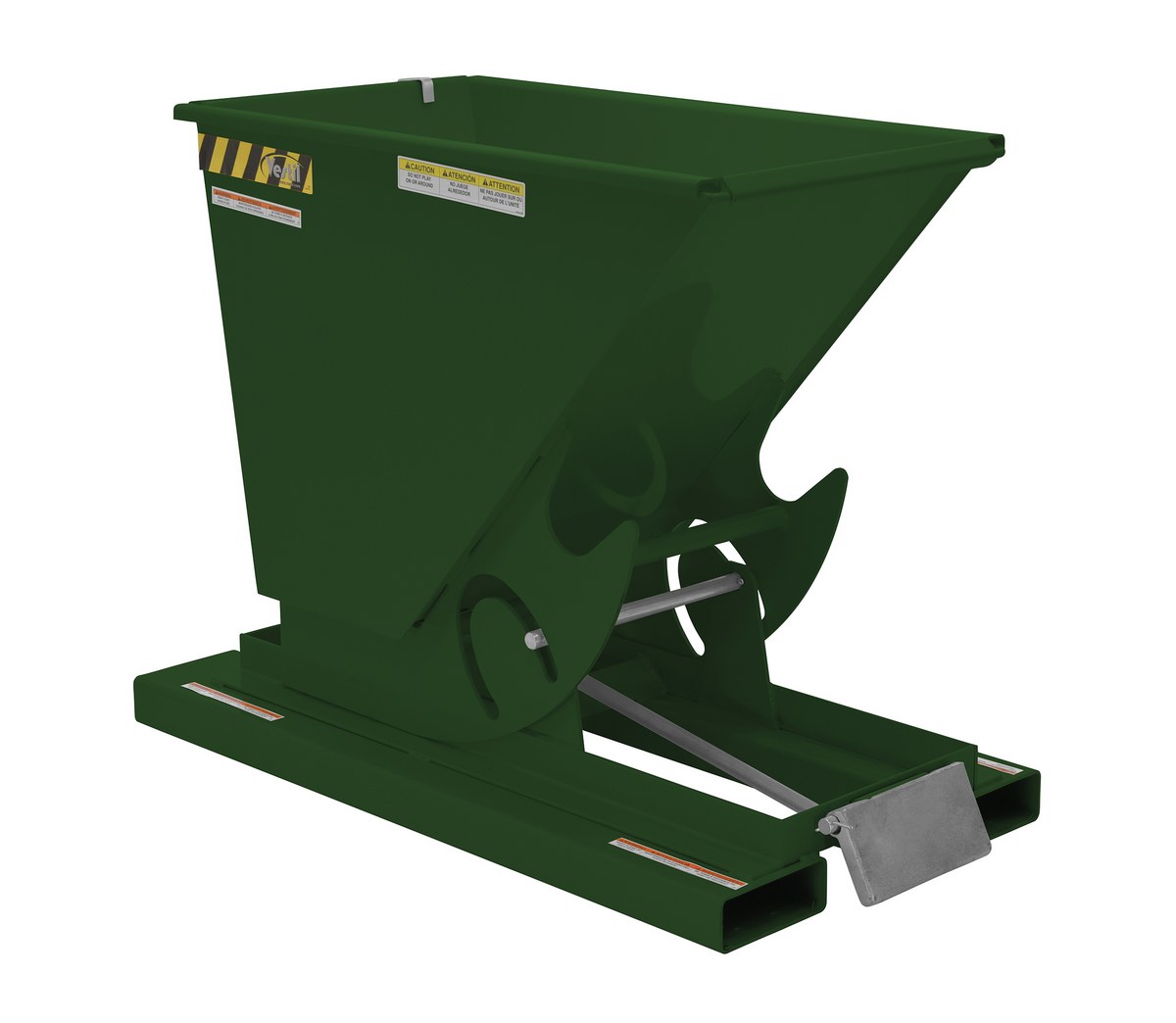 Vestil Steel Light Duty Self Dumping Hopper - 1/3 Cubic Yard 2000 lb - Hunter Green