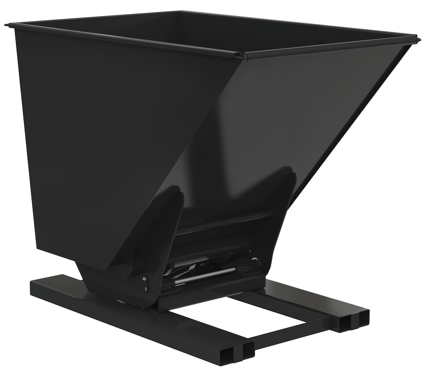 Vestil Steel Heavy Duty Hydraulic Dumping Hopper - 1-1/2 Cubic Yard 6,000 lb - Black