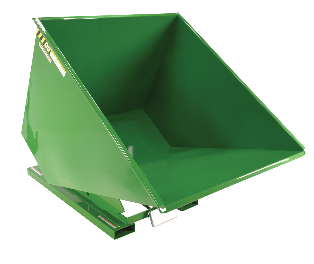 Vestil Steel Medium Duty Self Dumping Hopper - 2 Cubic Yard 4000 lb - Green