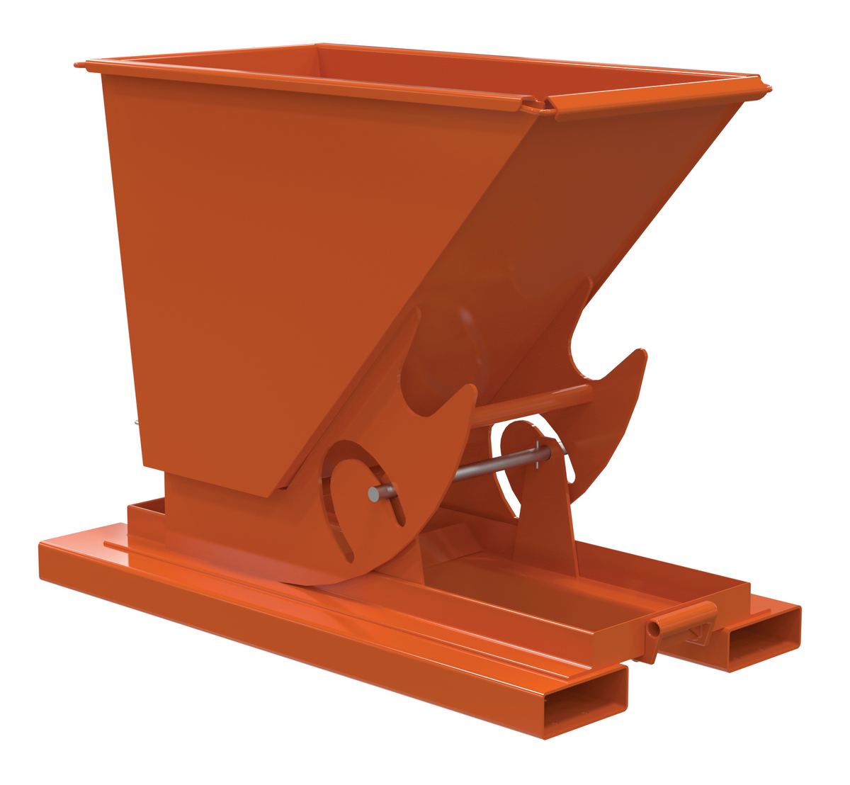 Vestil Steel Heavy Duty No Bump and Dump Hopper - 1/3 Cubic Yard 6000 lb - Orange