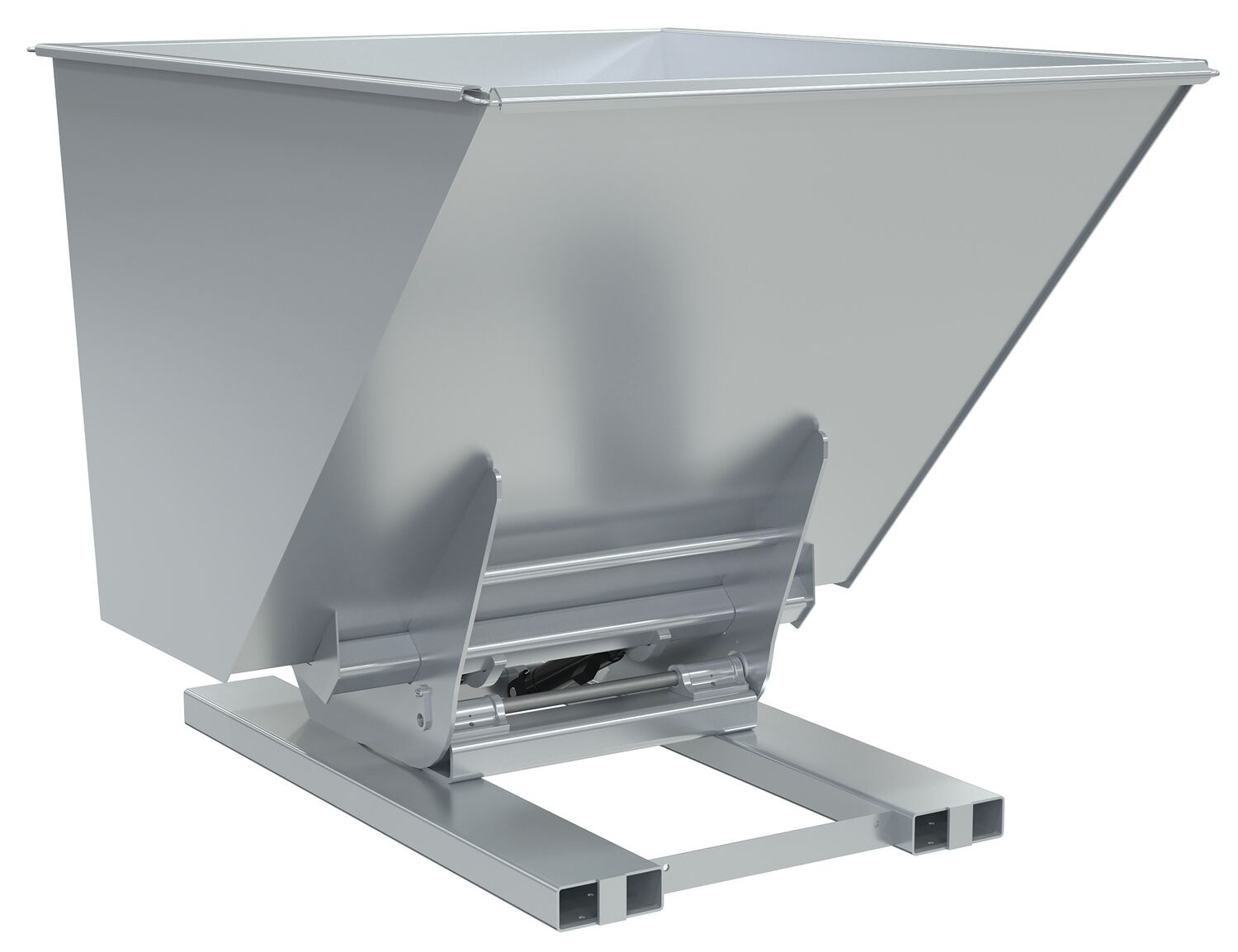 Vestil Steel Heavy Duty Hydraulic Dumping Hopper - 2 Cubic Yard 6,000 lb - Silver